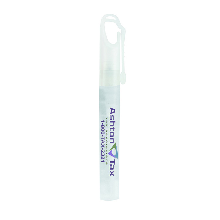 "SprayClip" 10 ml. Antibacterial Hand Sanitizer Spray Pump Bottle with Carabiner Clip Cap(PhotoImage 5