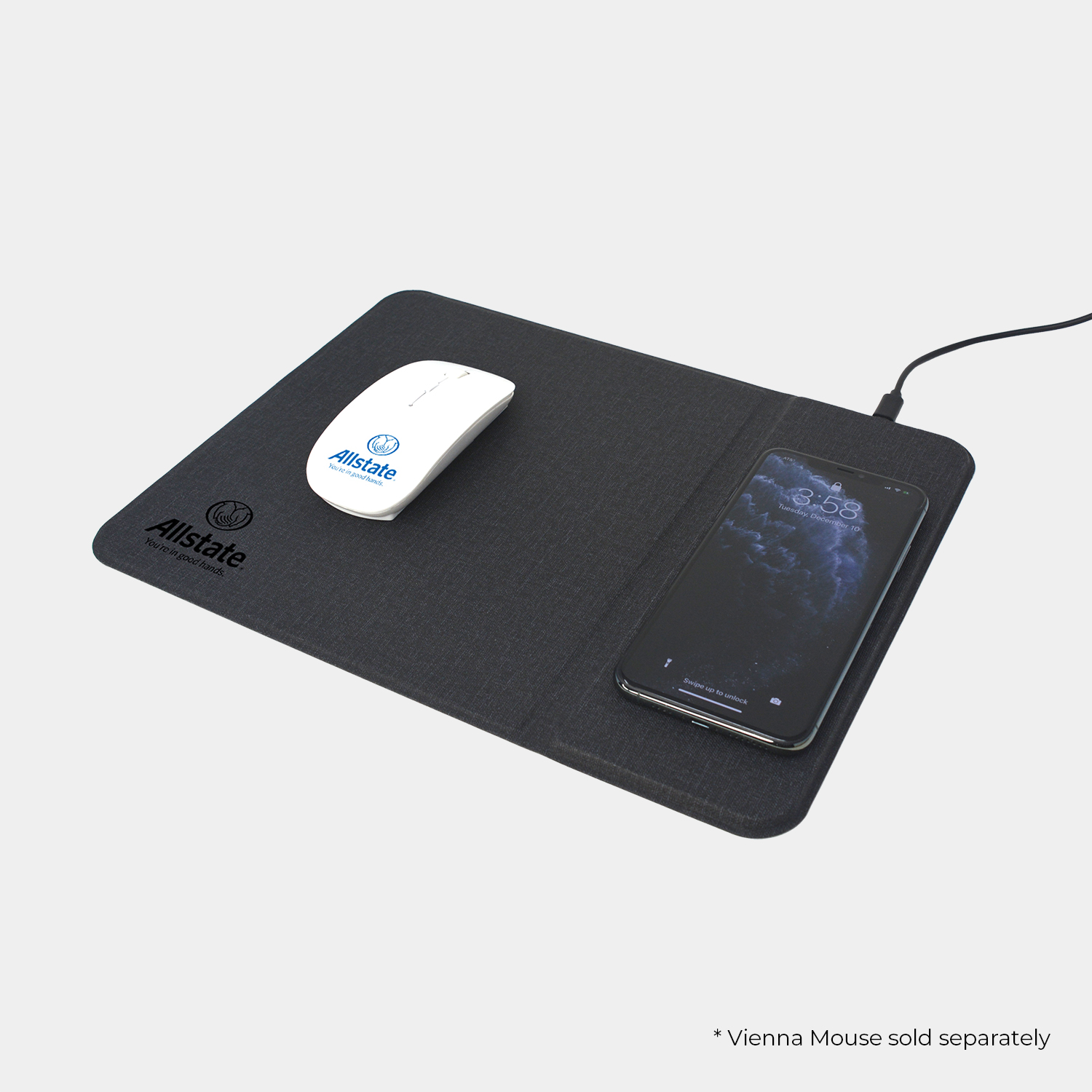 Mouse Qi Desktop mouse pad featuring 10W wireless charger
