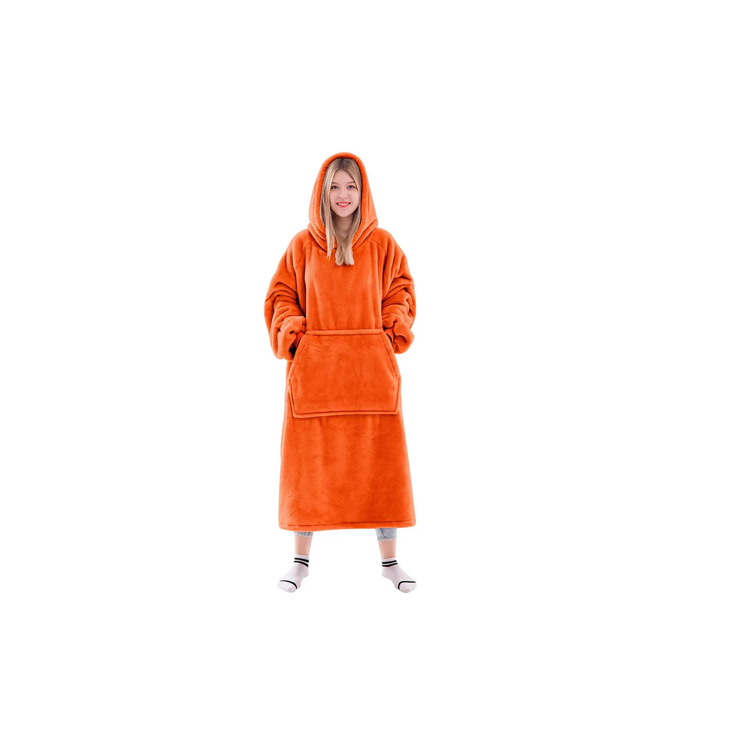 Oversized Microfiber & Sherpa Wearable Blanket 3