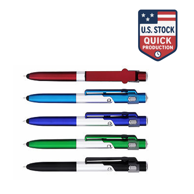 4-in-1 Ballpoint Pen with LED Light, Stylus & Built-In Phone Stand 2