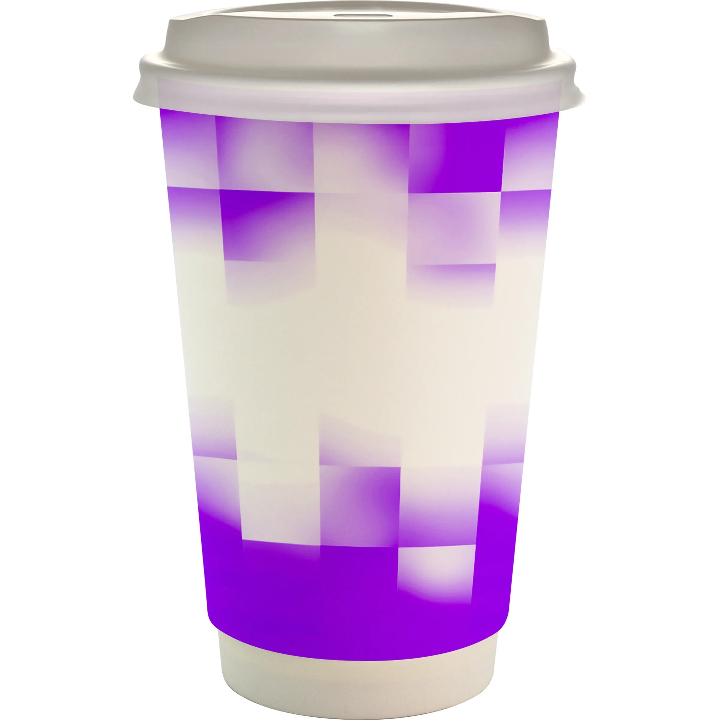 16 oz. Full Color Shaded Checkers Paper Cup With Lid 19
