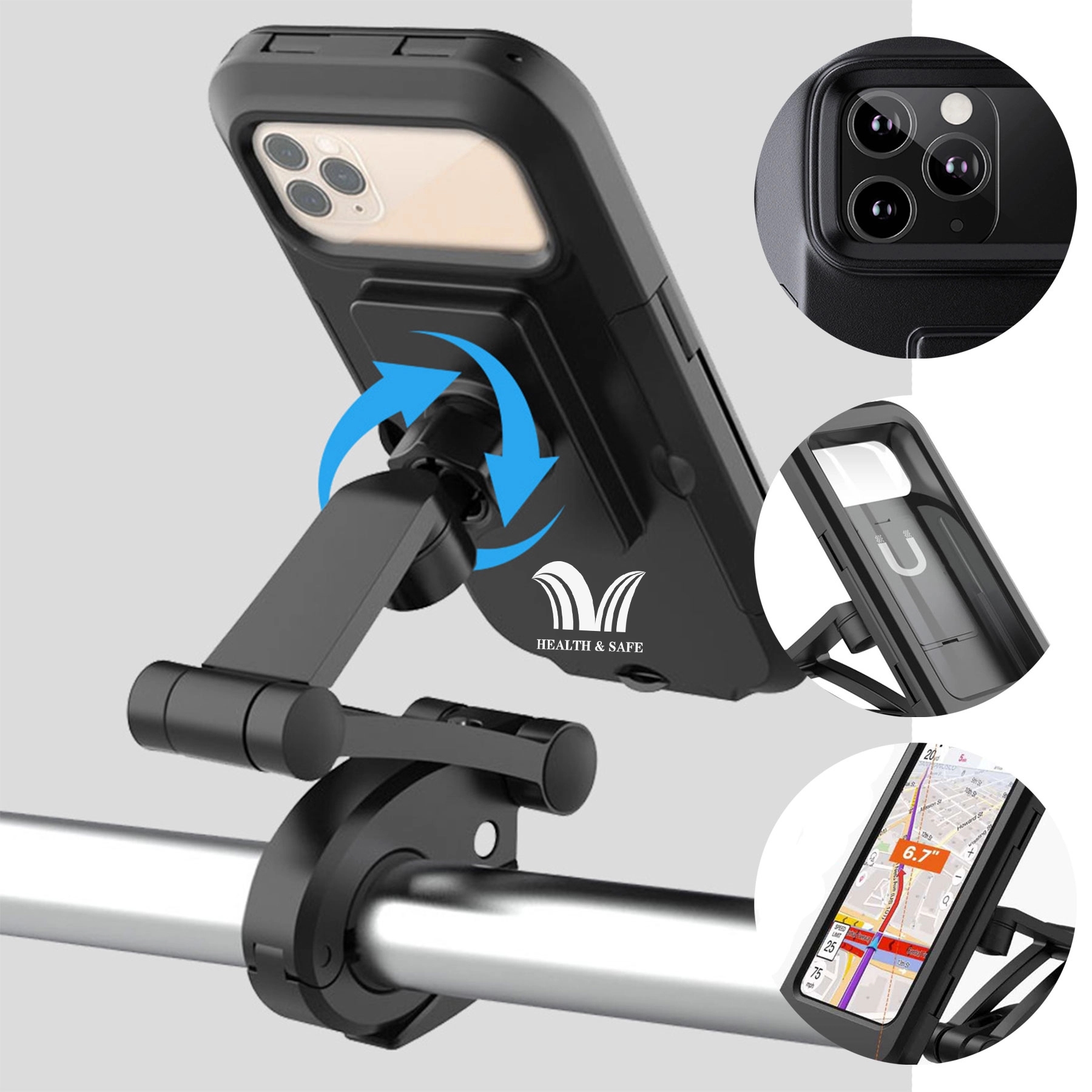 Motorcycle Bike Phone Mount Waterproof Mobile Box Case 2