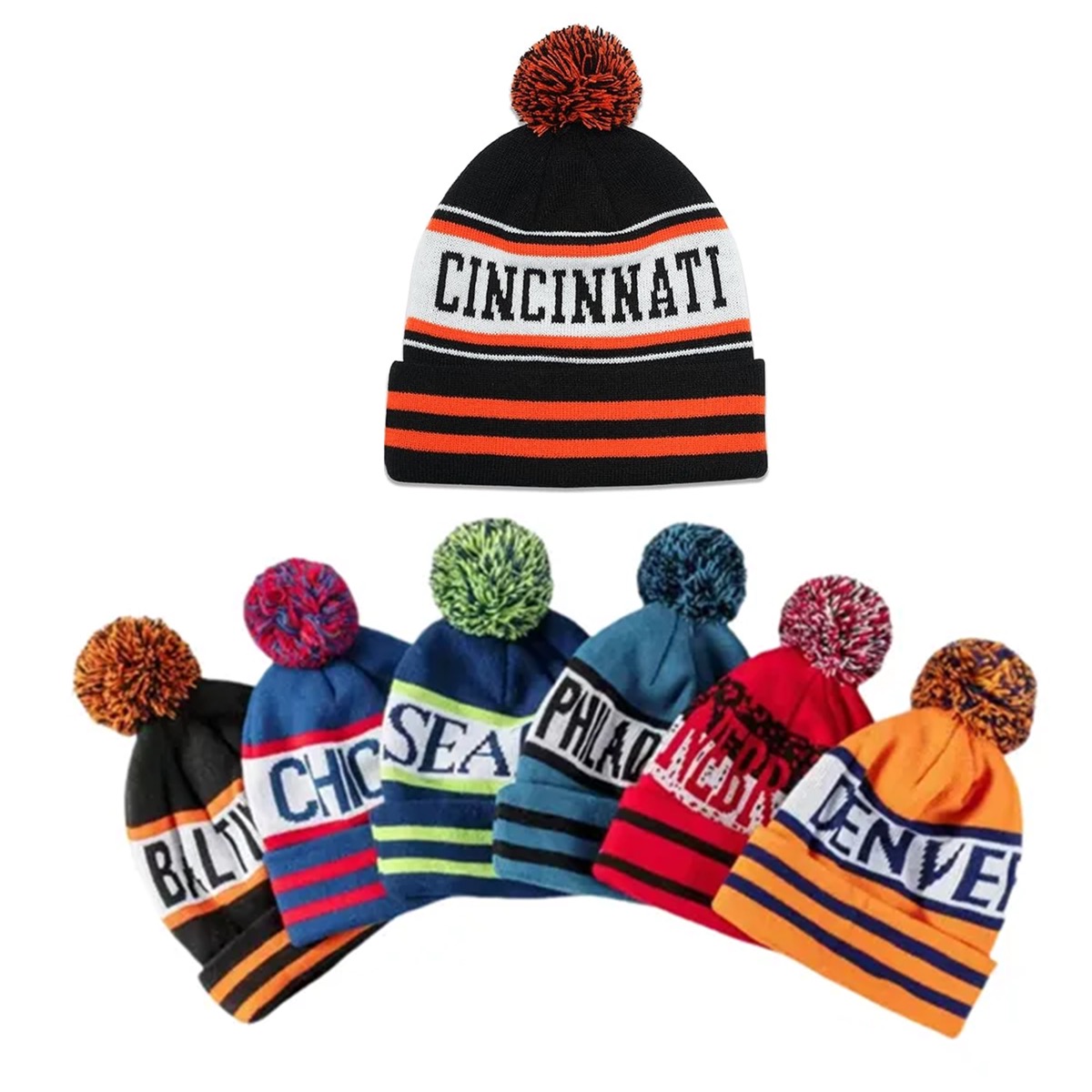 MOQ50 Custom Pom Beanie for Winter Gifts 2