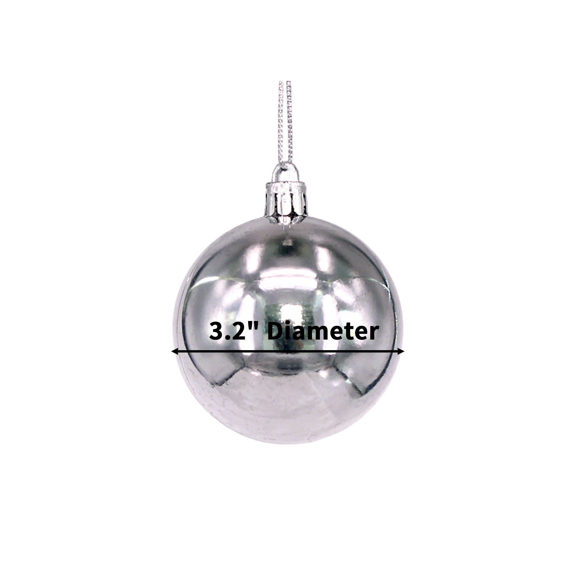 Plastic Ornament Ball With Aluminum Plate 3.2" Diameter 7