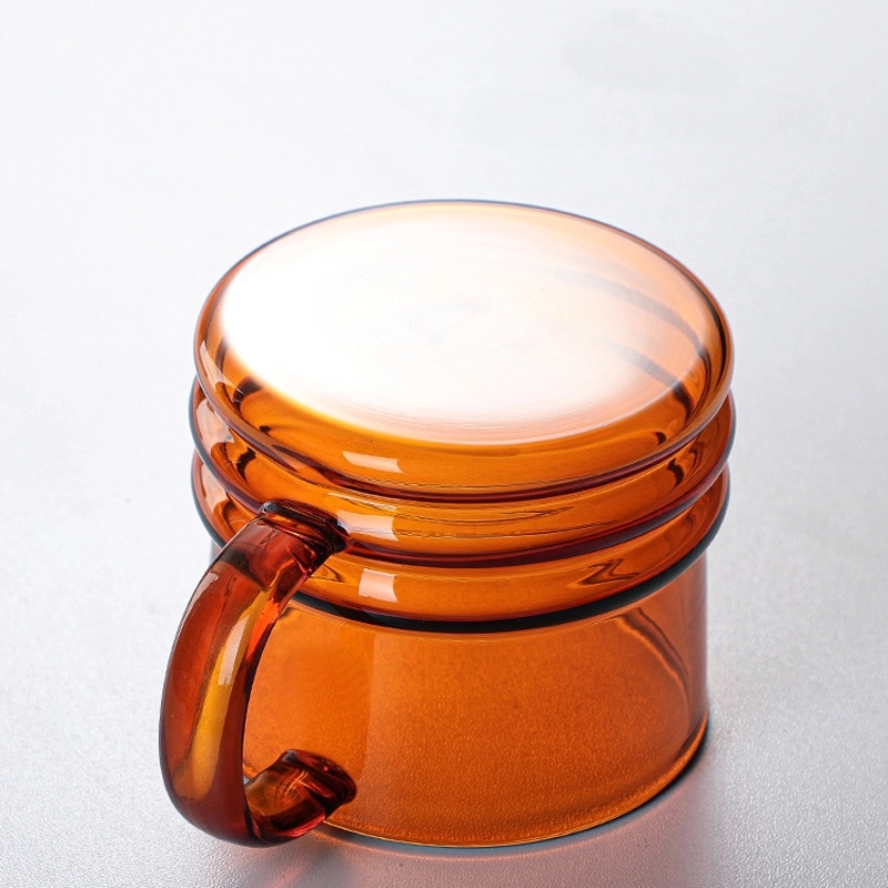 Custom 10 OZ. Glass Tea Cup Coffee Mug with Saucer Set 4