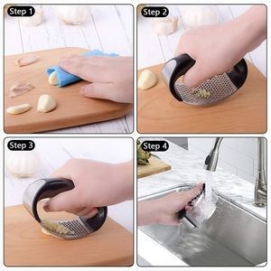 Ergonomic Rocking Stainless Steel Garlic Press 2