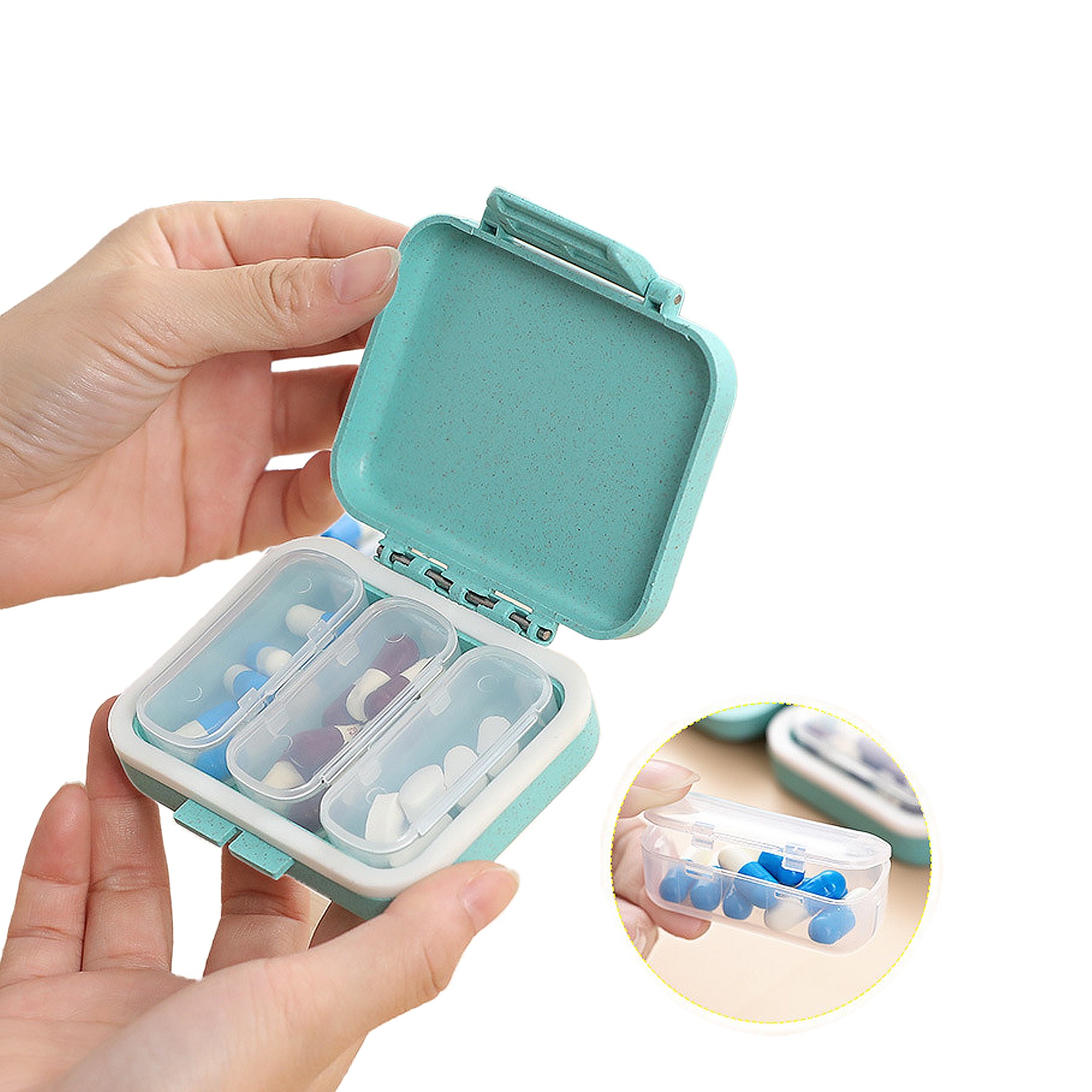 Double Sealed Environmentally Friendly 7 Day Daily Pill Case 7