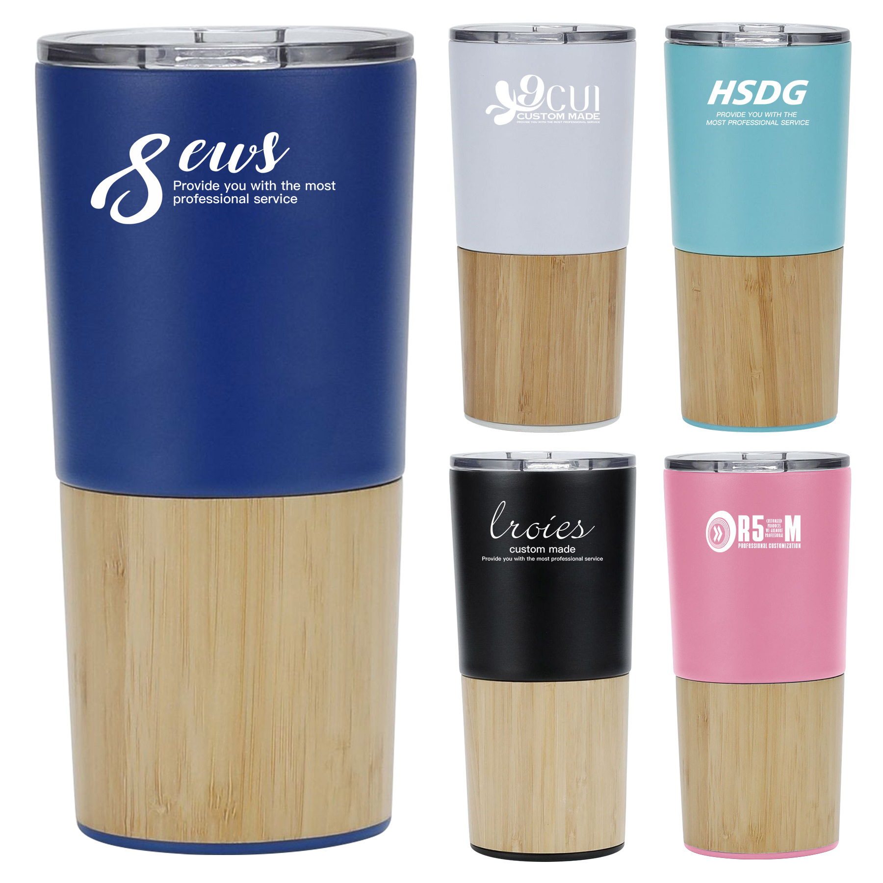 Double Wall Stainless Steel Tumbler with Bamboo Shell 1