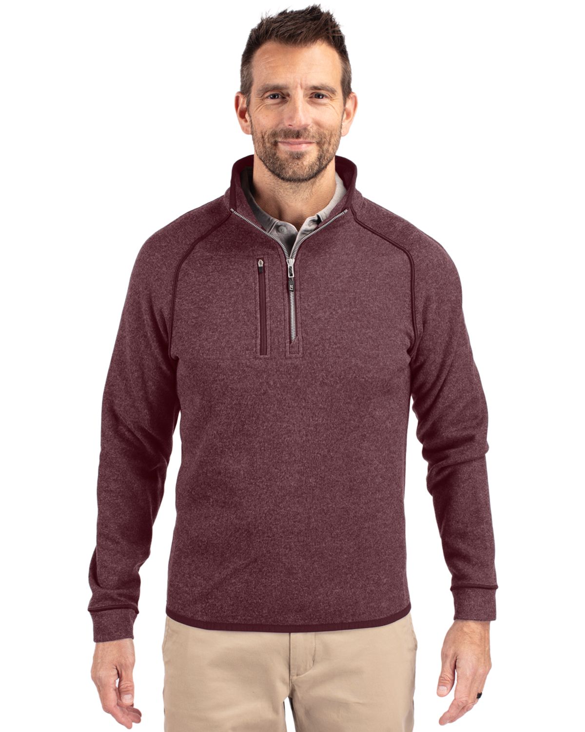 Mainsail Sweater-Knit Mens Half Zip Pullover Jacket