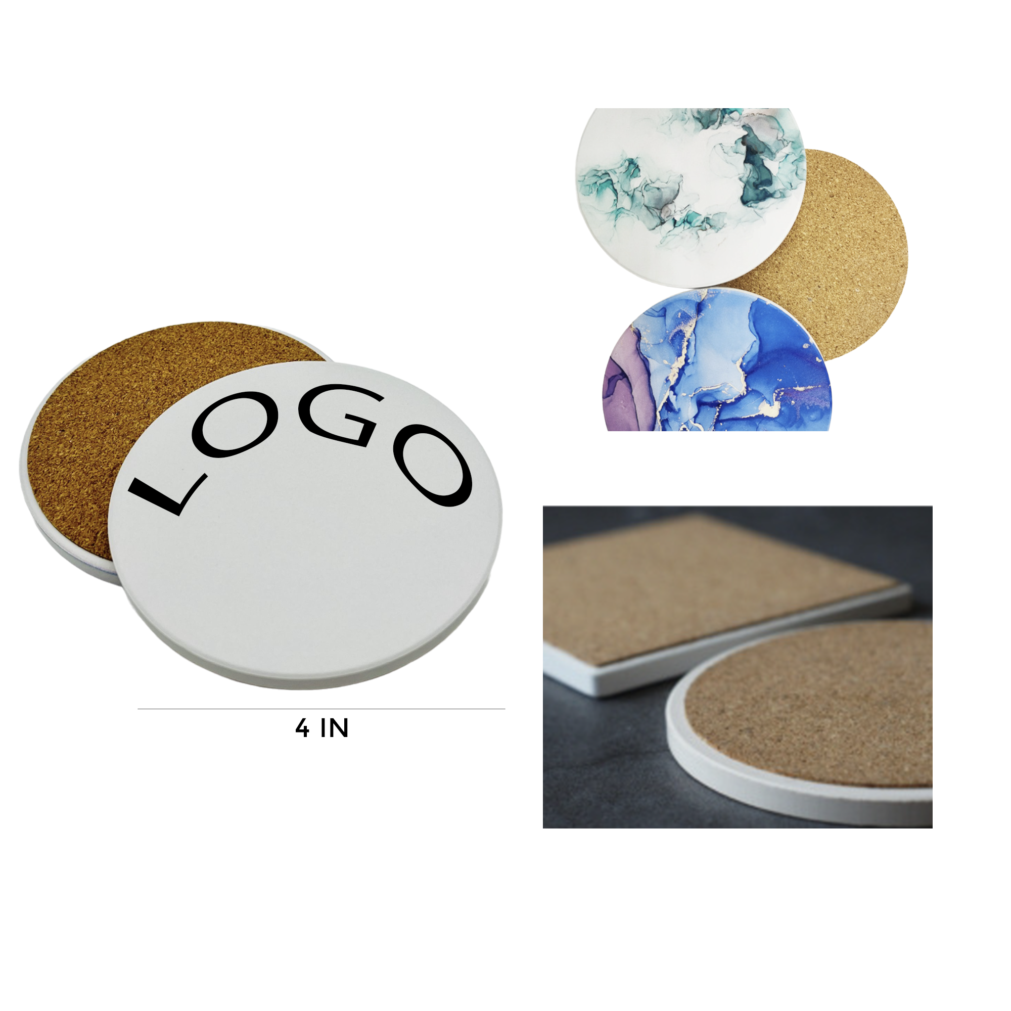 MOQ 1 PCS Durable Ceramic Coaster 2