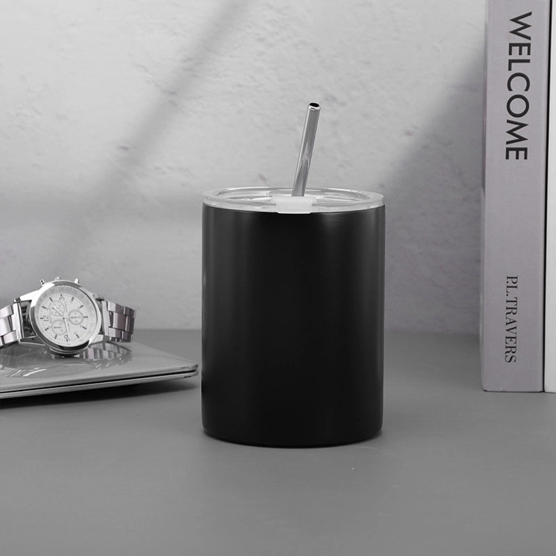 Custom 10 oz Stainless Steel Coffee Mug with Lid and Straw 8