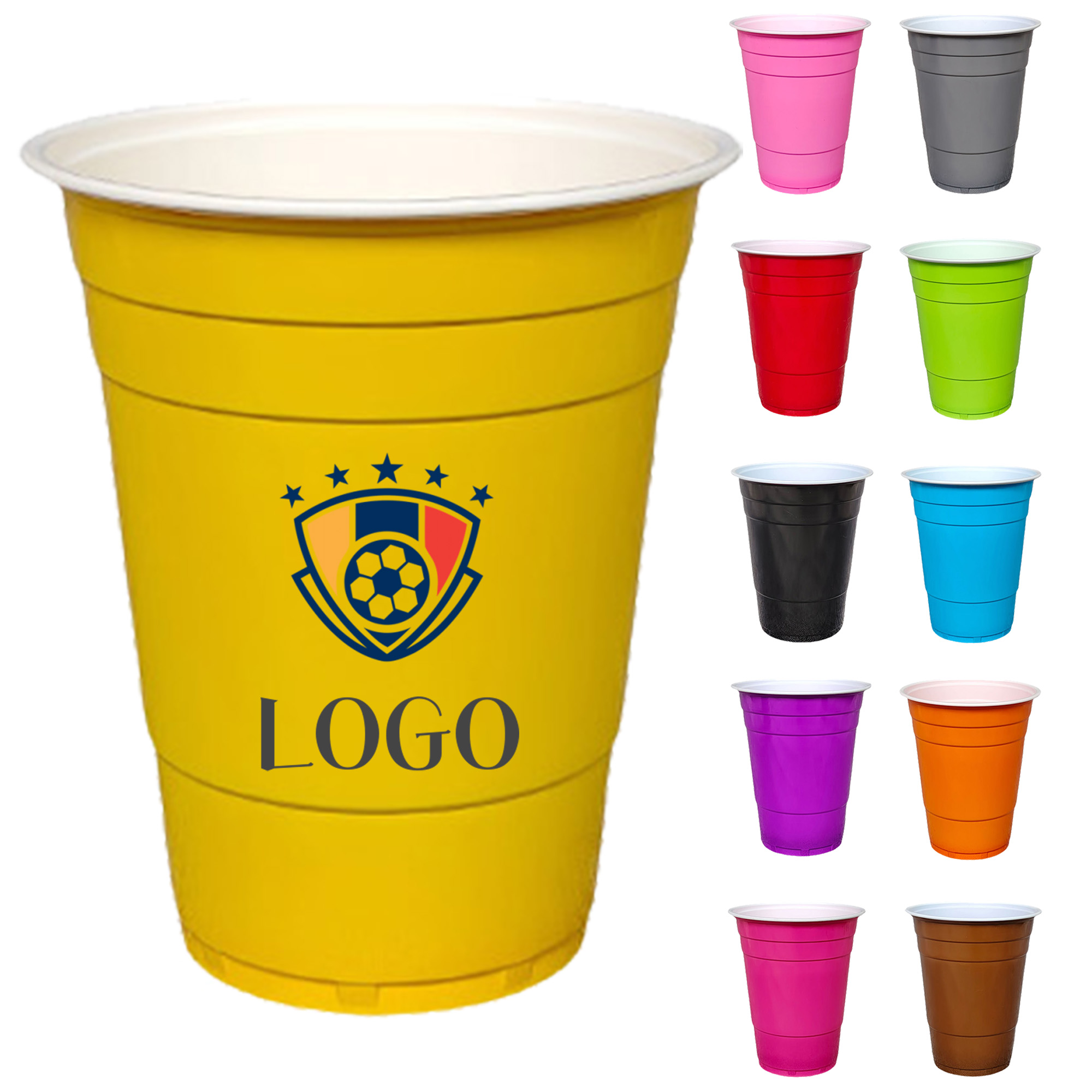Plastic Assorted Color BBQ Cup 10