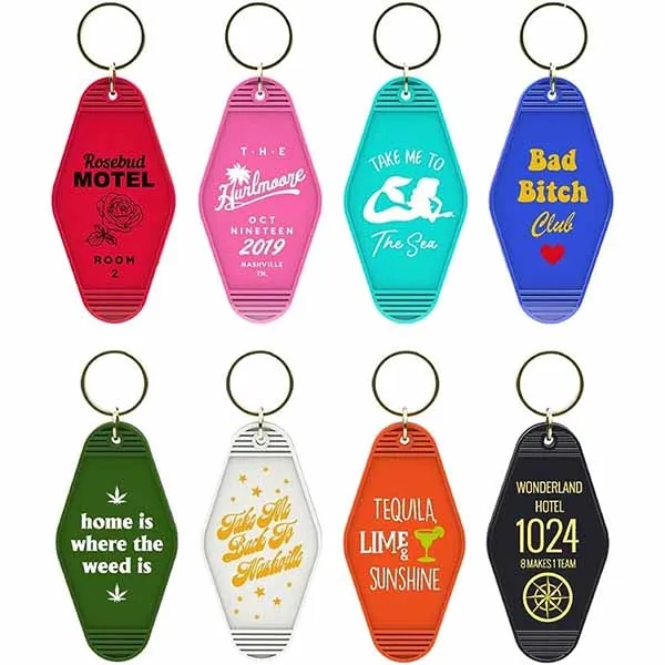 Plastic Hotel Key Tag Motel Keychain 3