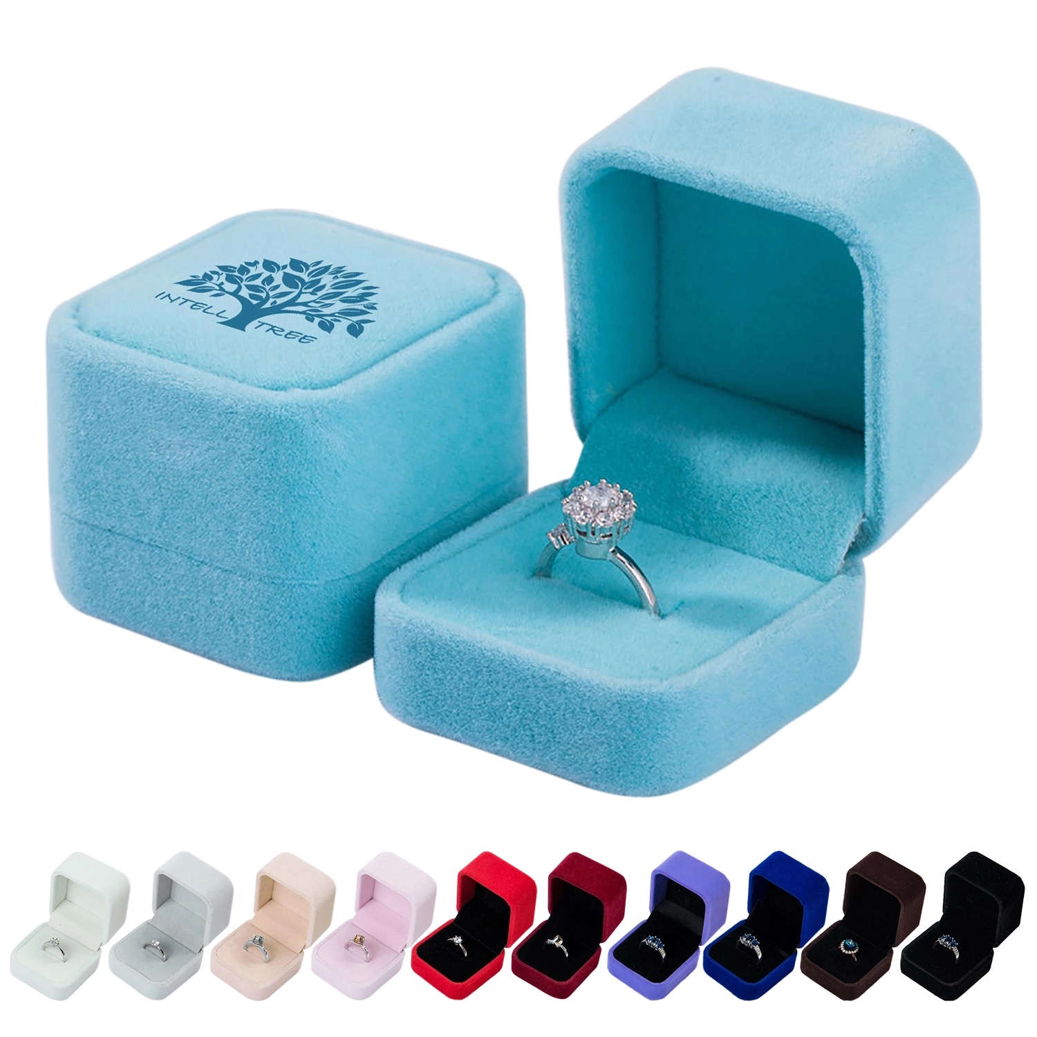 Velvet Ring Gift Boxes Jewelry Display 2