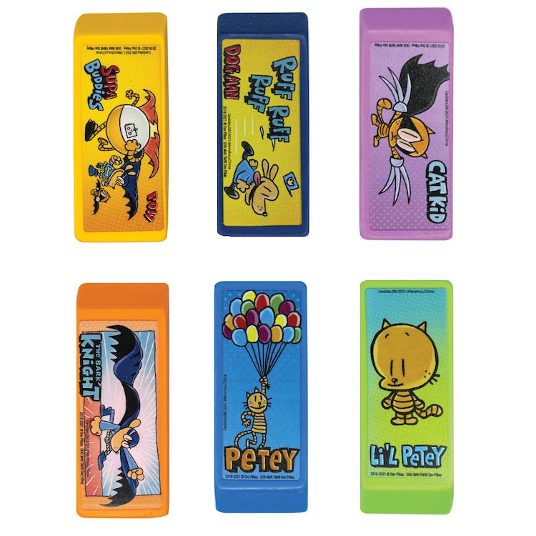 Dog Man Beveled Erasers - 6 Designs 2