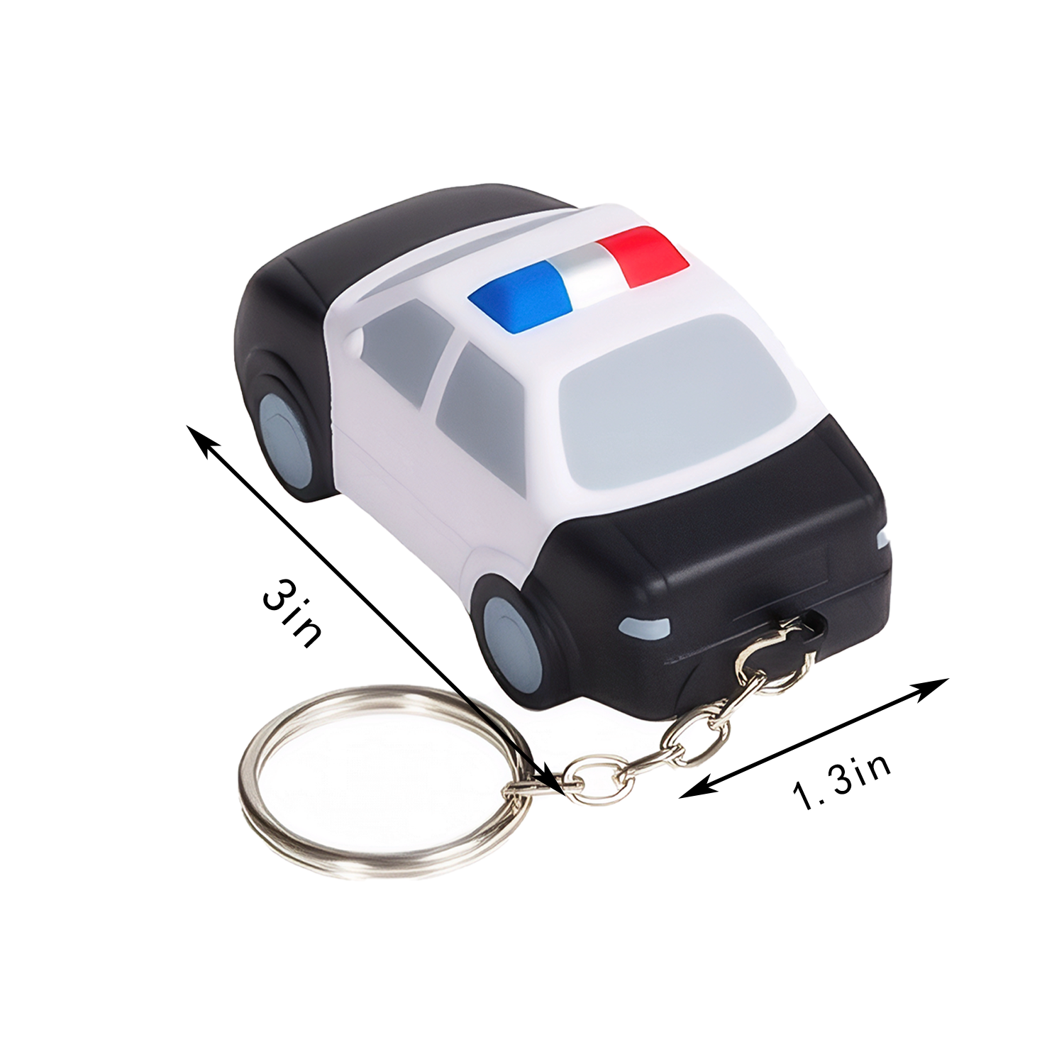 PU Foam Police Car Stress Reliever Keychain Toy 4
