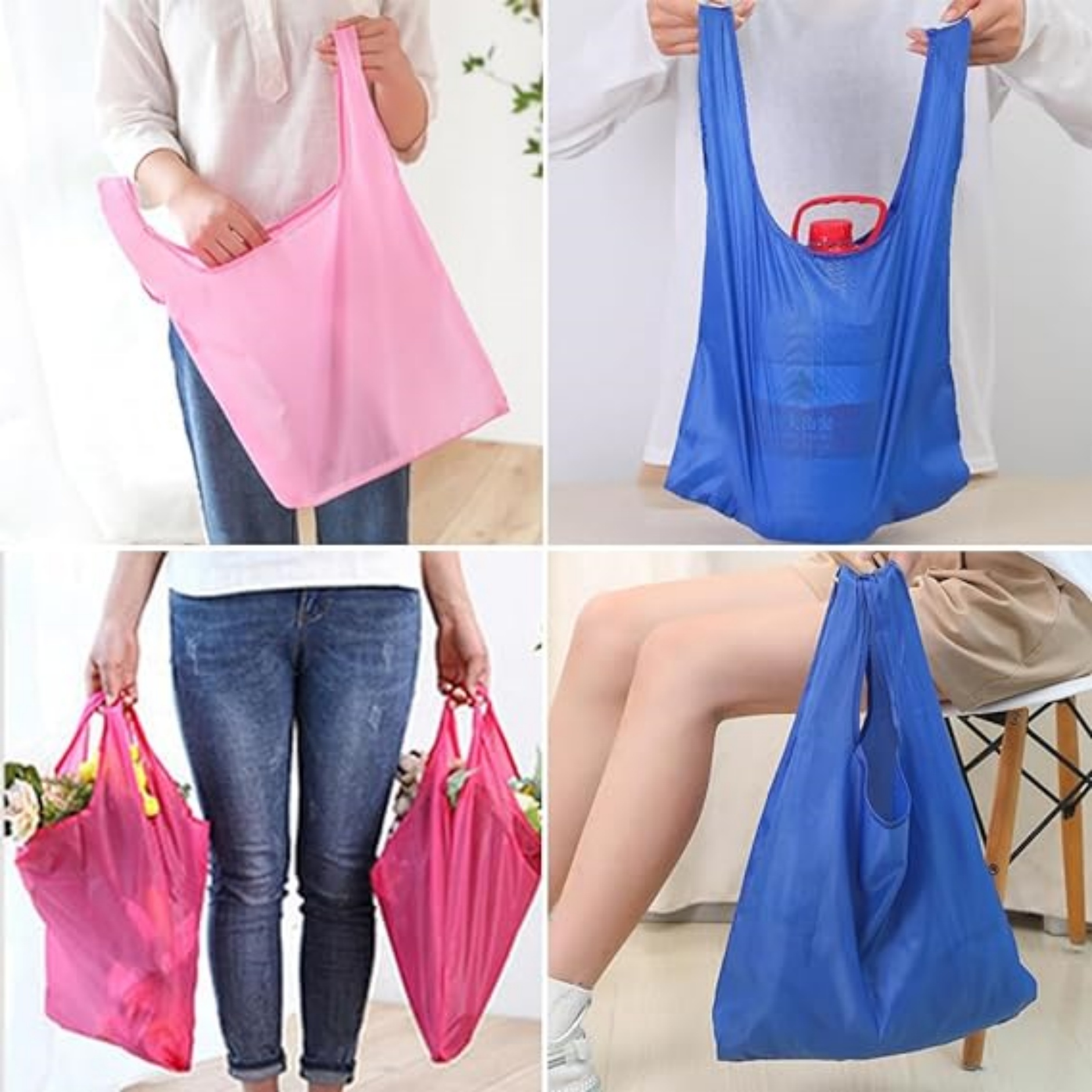 Foldable Shopping Grocery Bags Reusable Shopper Tote 3