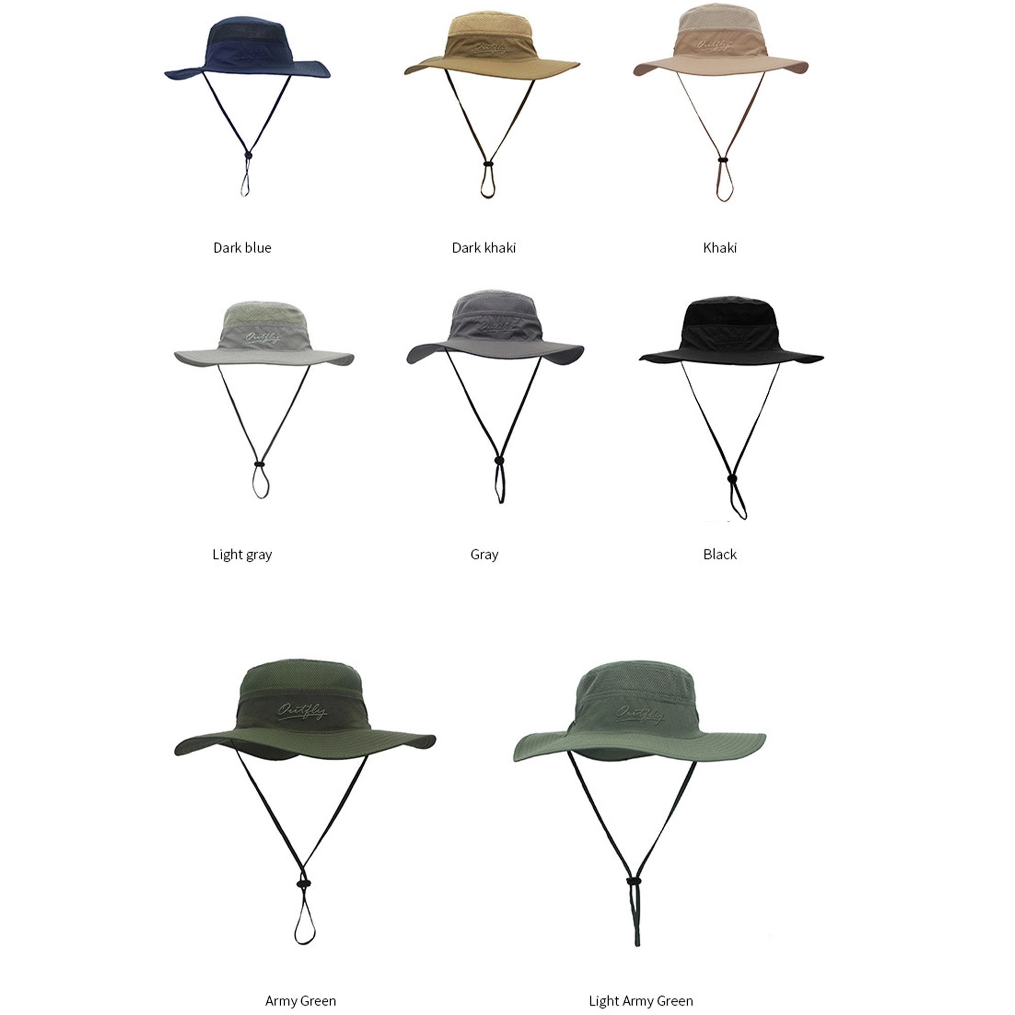 Nylon Fishing Bucket Hat With String MOQ50 2