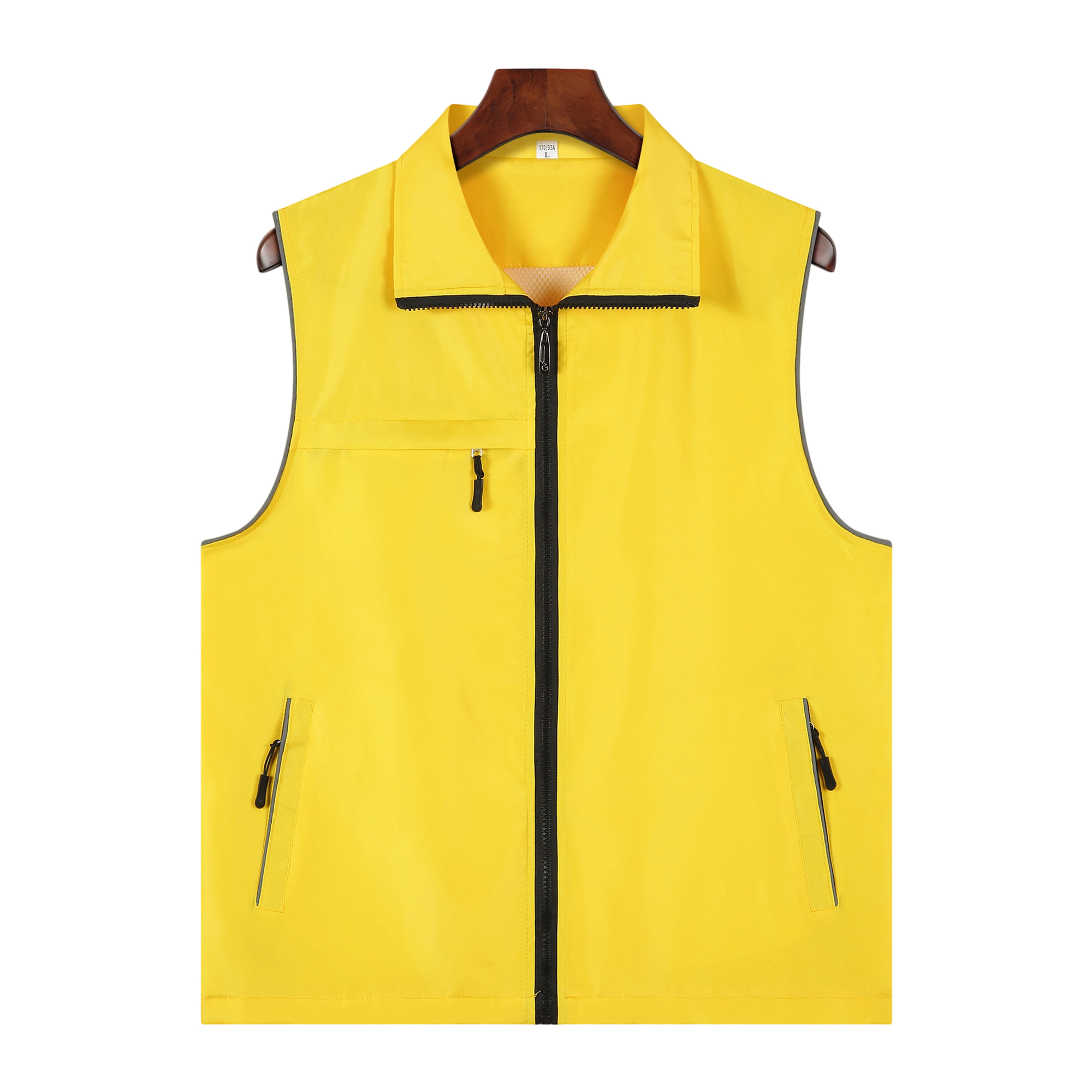 High Visibility Polyester Safety Vest With Reflective Strip 28.4" x 24.4" x 0.2" 3