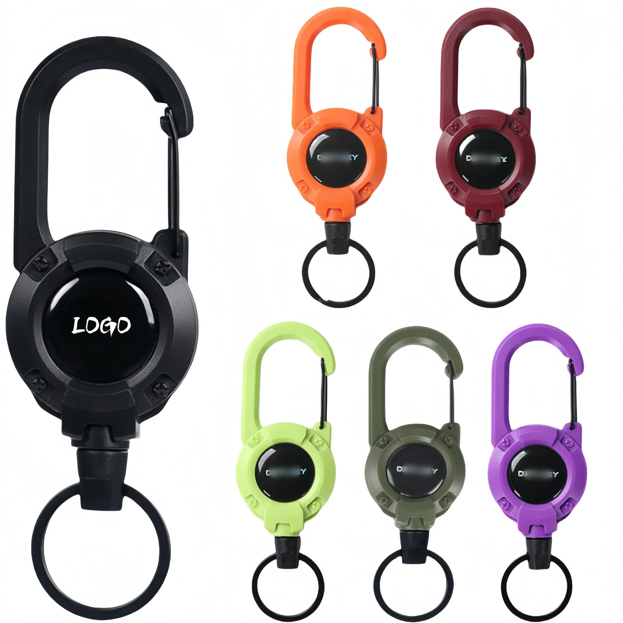 Custom Round PU Leather Keychain 6