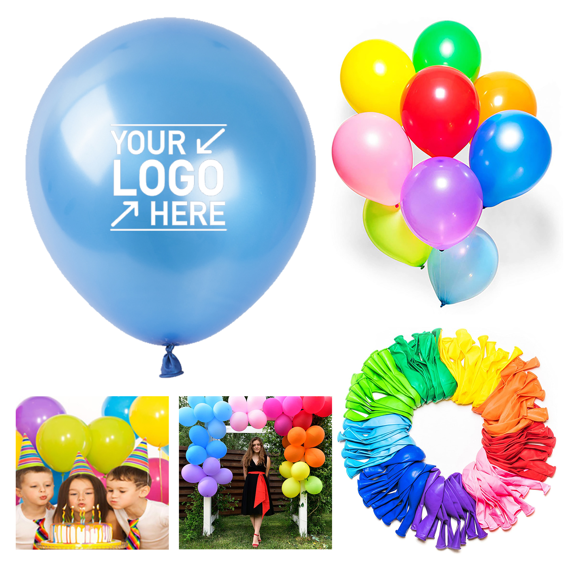 11" Rainbow Color Party Balloons 2