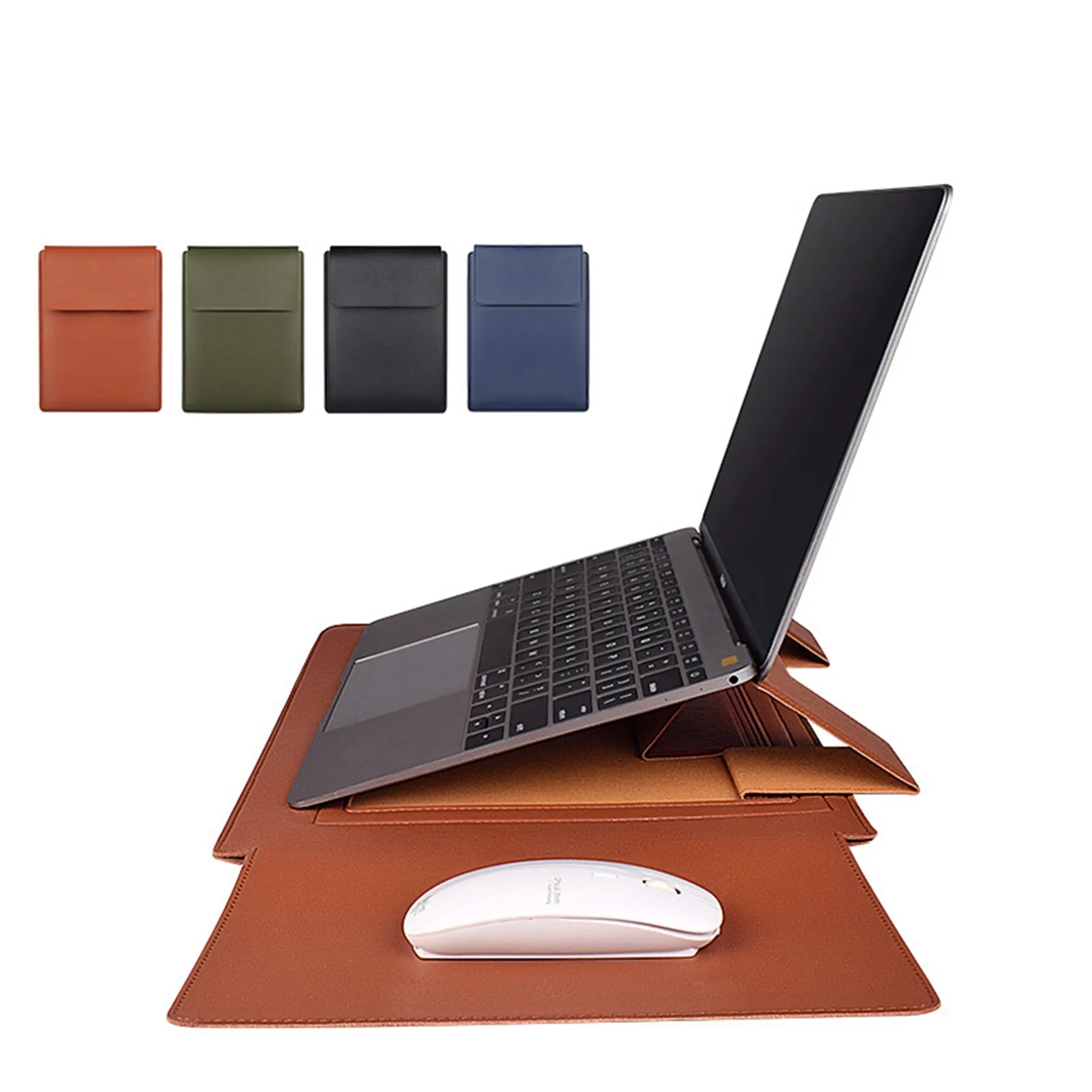 15" Multifunctional Laptop Sleeve Stand with Pouch Set 6