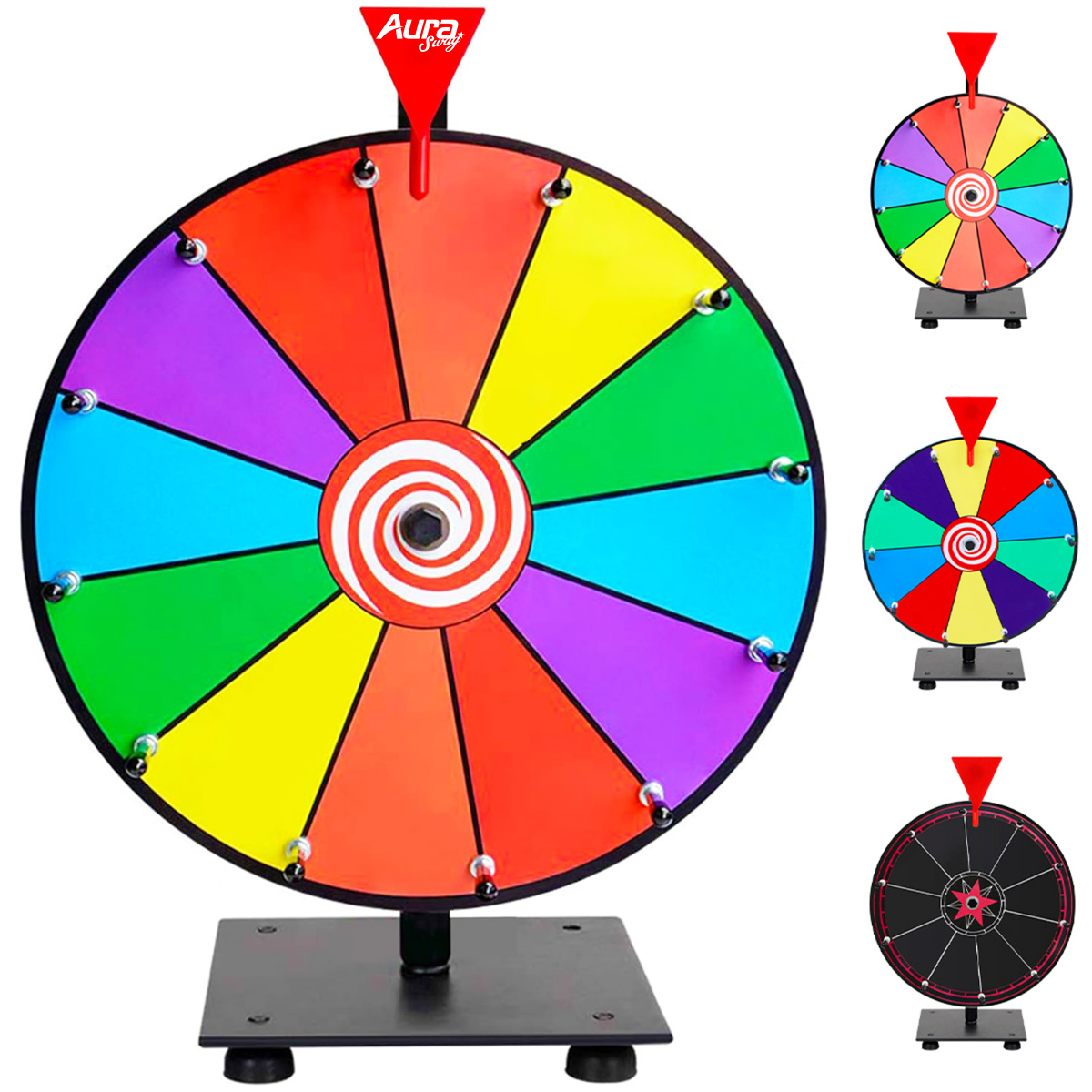 12-Inch Prize Wheel with 12 Customizable Segments & Stand 3