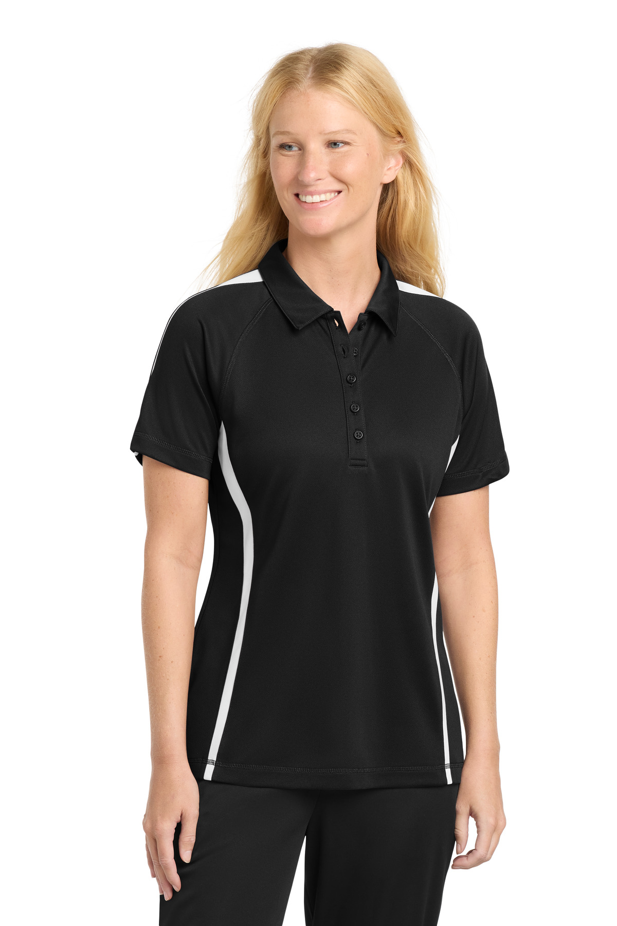 Sport-Tek Women's PosiCharge Micro-Mesh Colorblock Polo. LST685 34