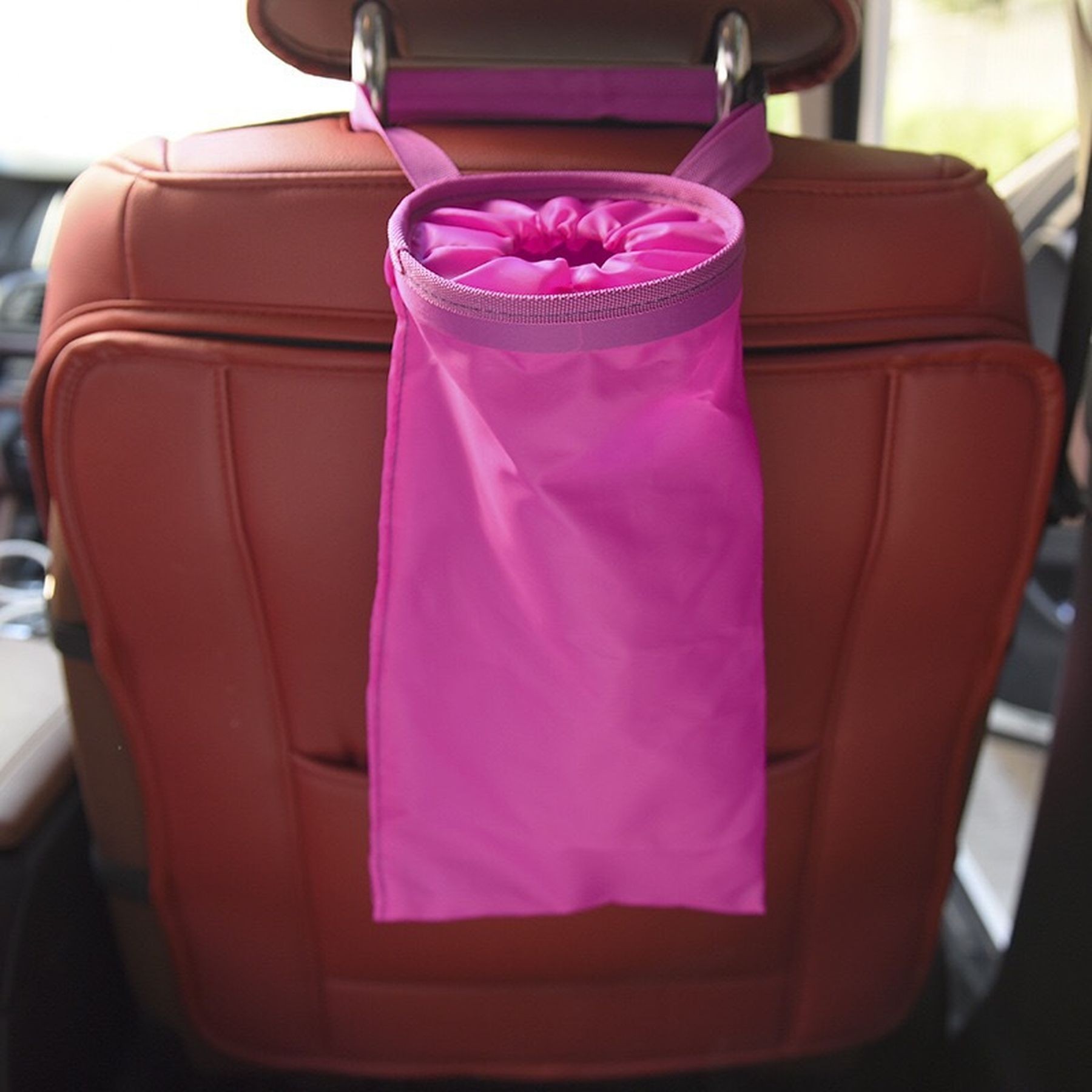 Waterproof Car Trash Can Back Seat Hanging Garbage Bag 3