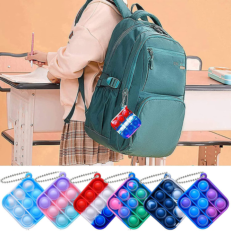 Mini Push Bubble Fidget Sensory Toy Keychain 7