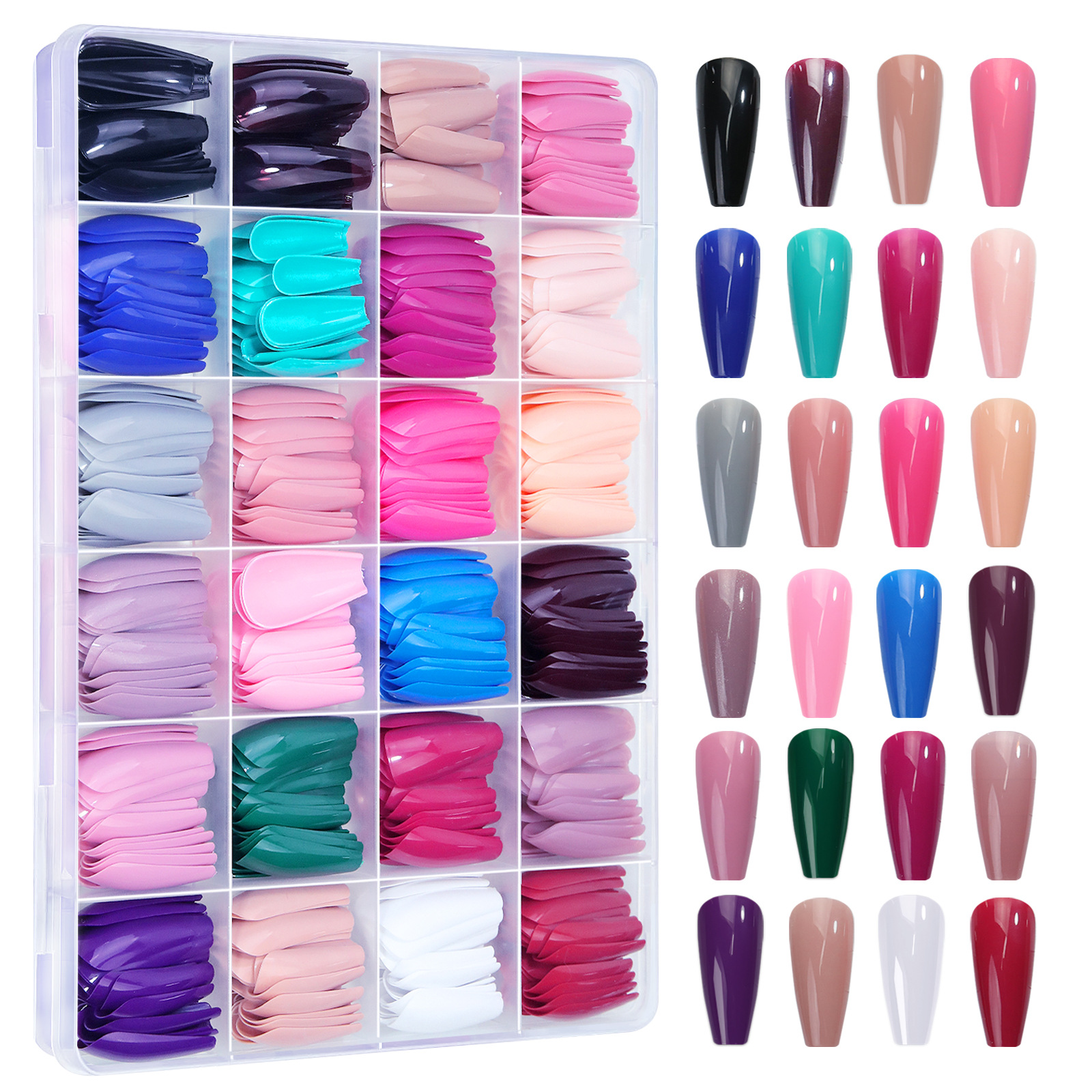 24 Colors 576PCS Press on Nails for Nail Art 13