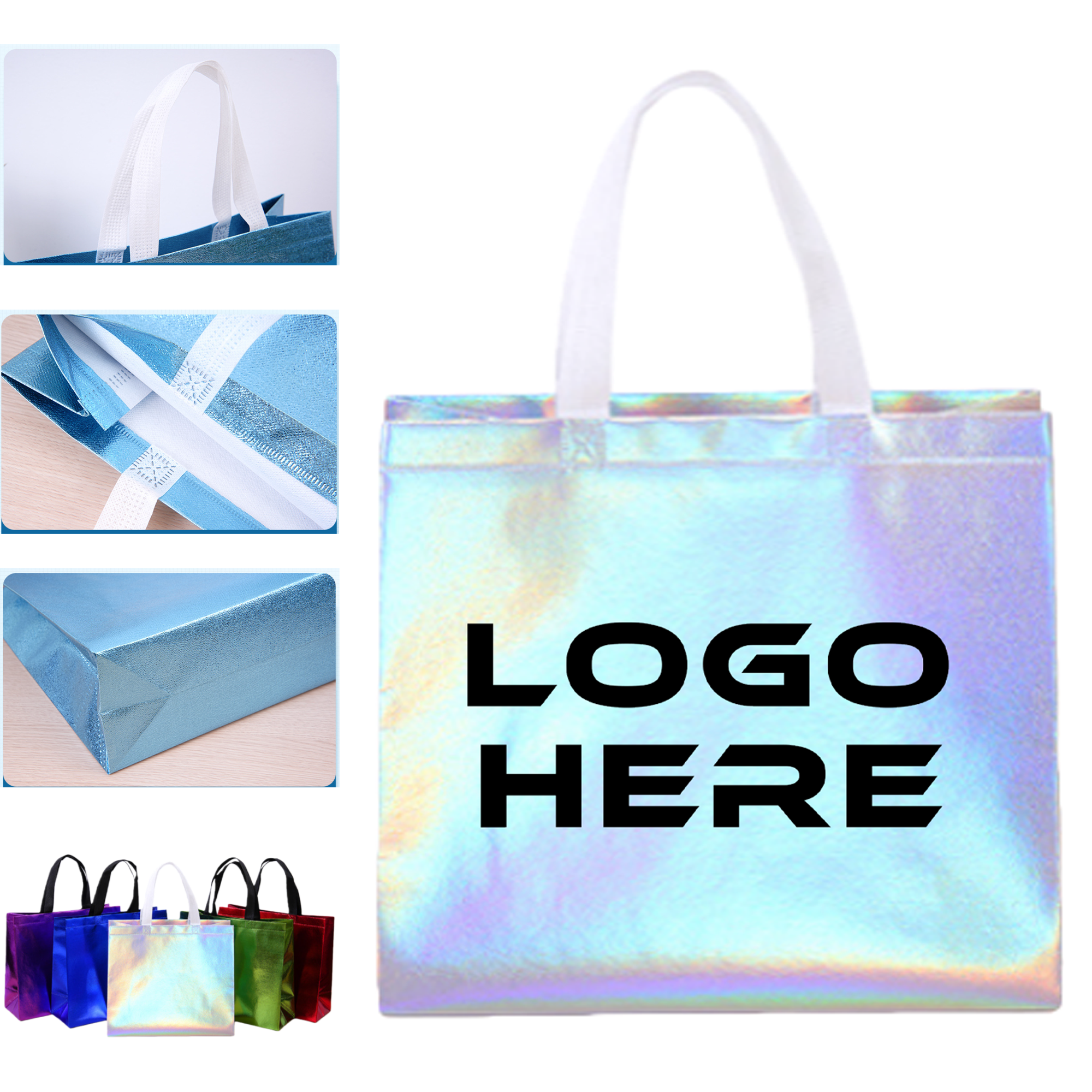 Iridescent Non Woven Tote Bags 1