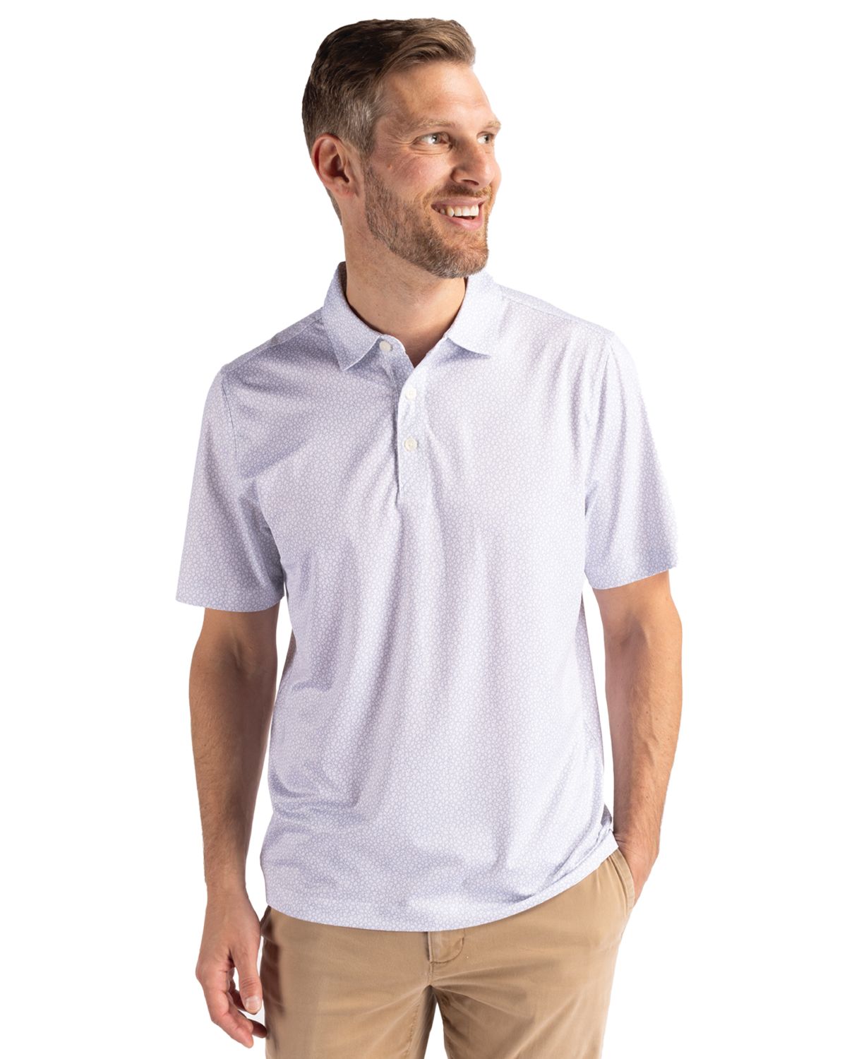 Cutter & Buck Pike Recycled Pebble Print Mens Polo 48