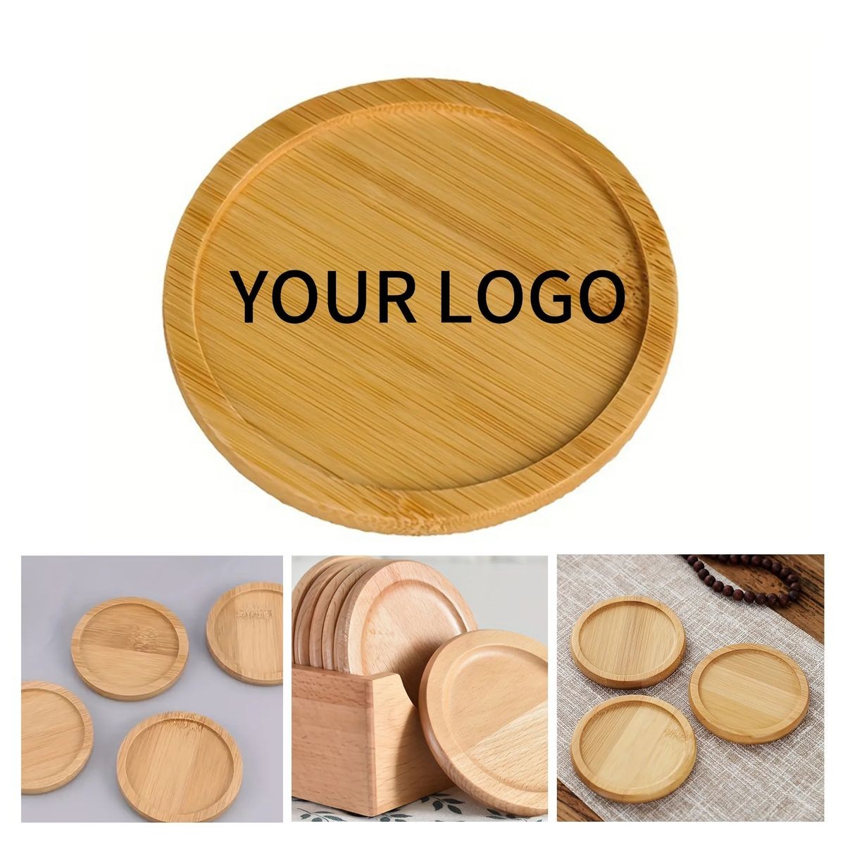 Round Bamboo Beverage Coaster 3