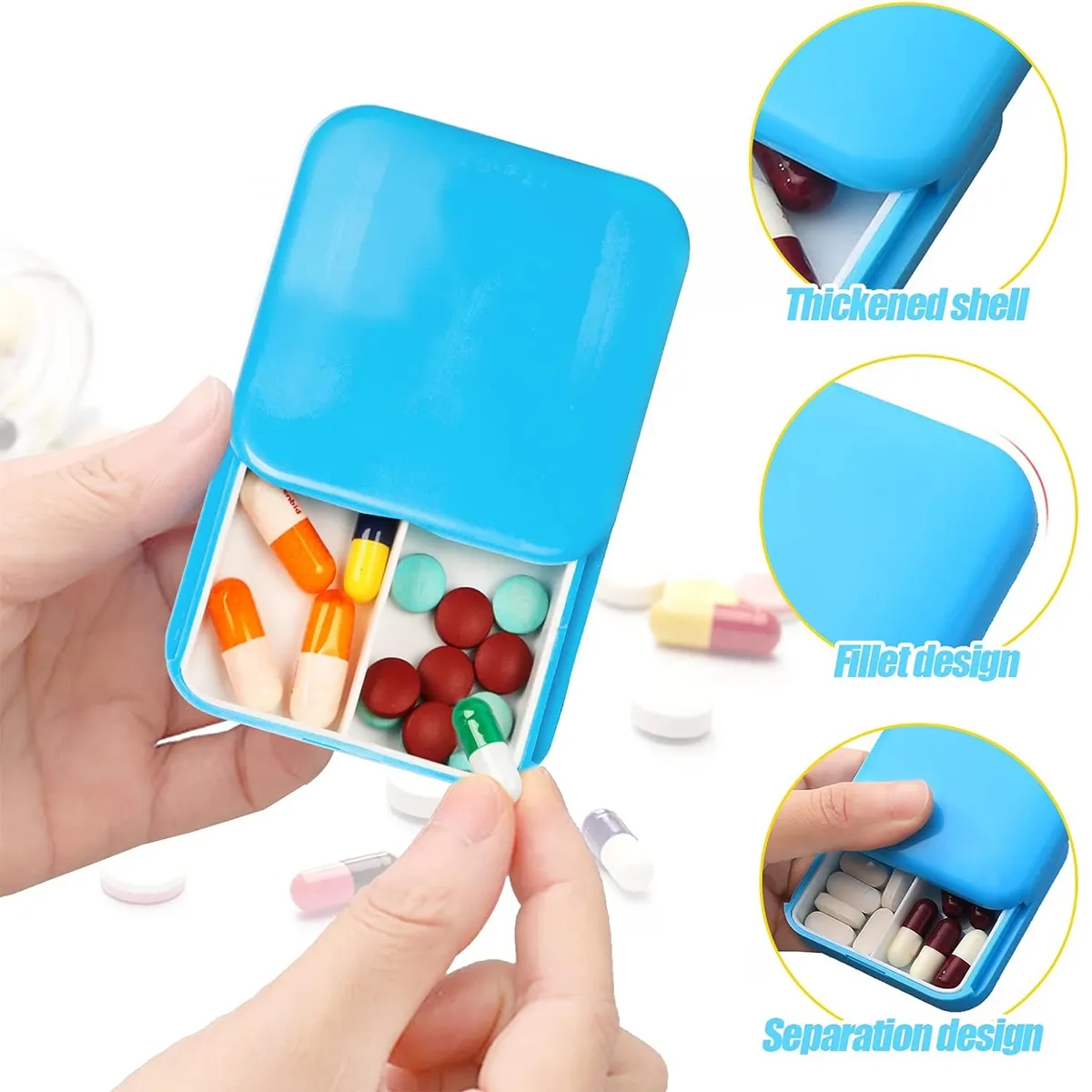 2 Compartments Daily Pill Organizer 3