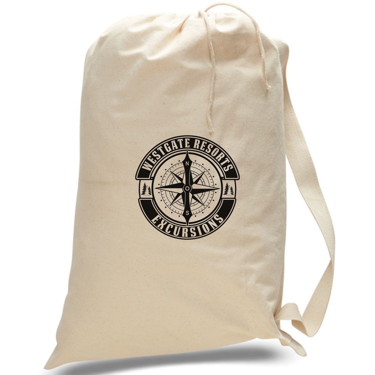 Cotton Canvas Drawstring Bag USA Decorated 2