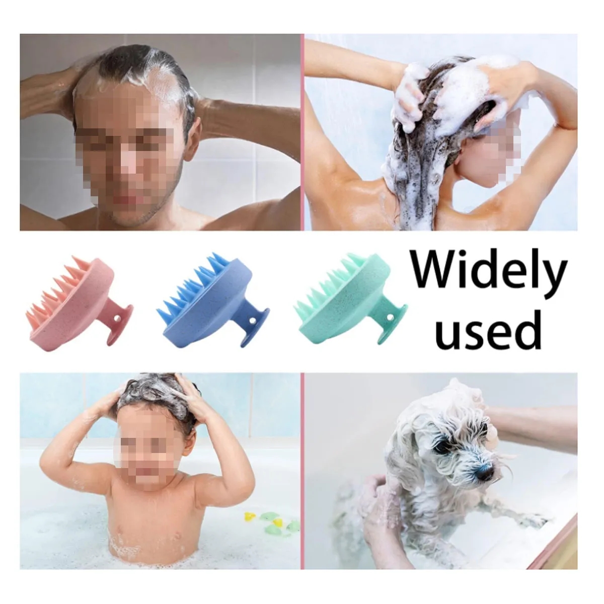 5-Pack Eco-Friendly Soft Silicone Scalp Massage Brush 5