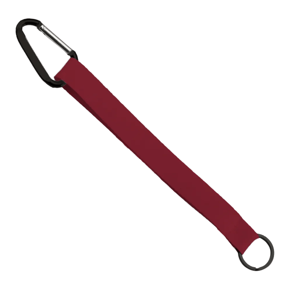 3/4" Sewn Polyester Keychain with Metal Split-Ring and Carabiner 182