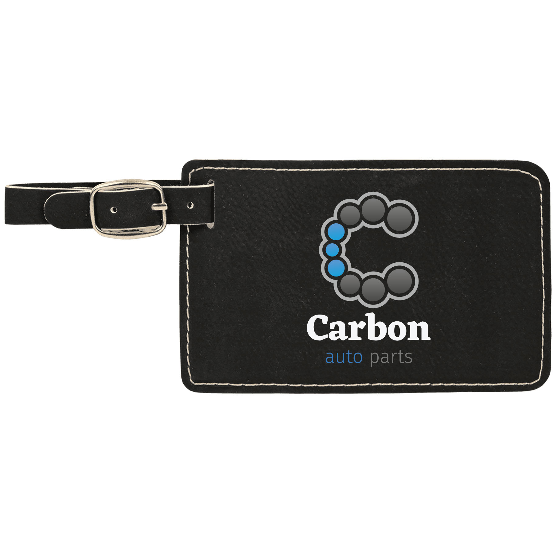 Black/Silver Leatherette Luggage Tag 3