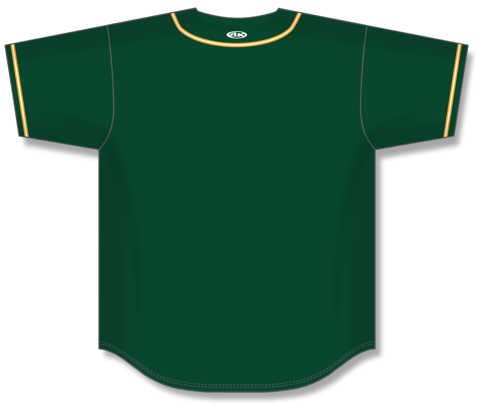 Full Button Baseball Jerseys BA5500-OAK-G01 3