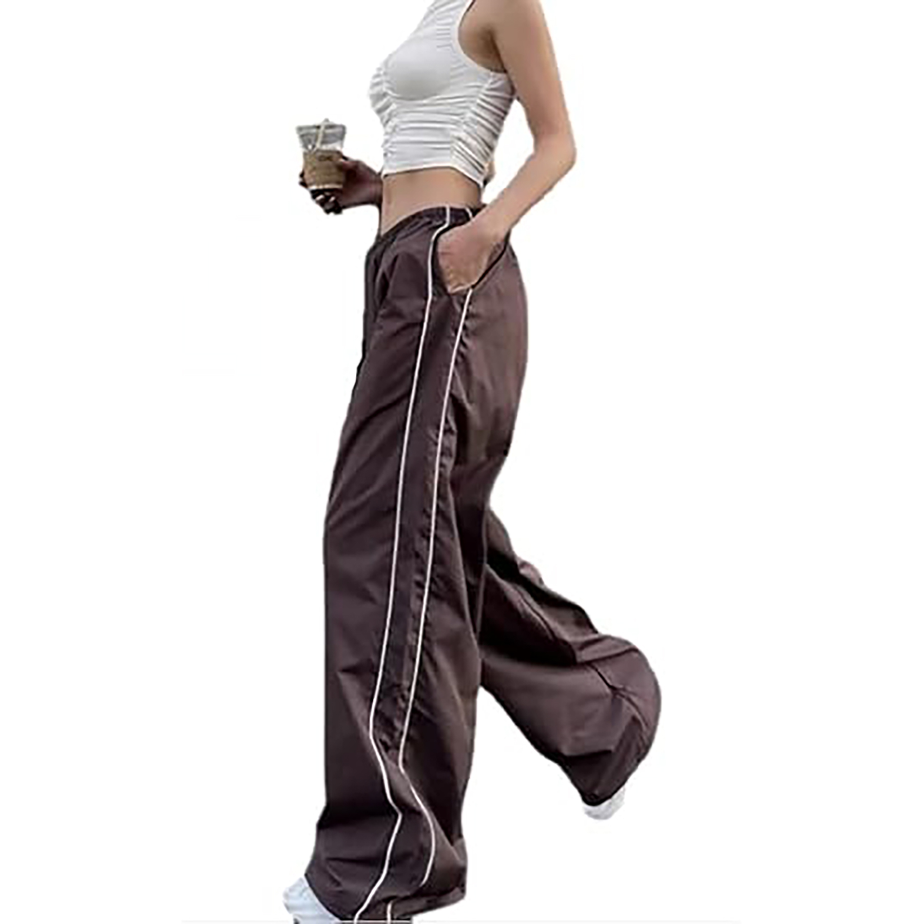 Women's Baggy Y2K Parachute Track Pants 5