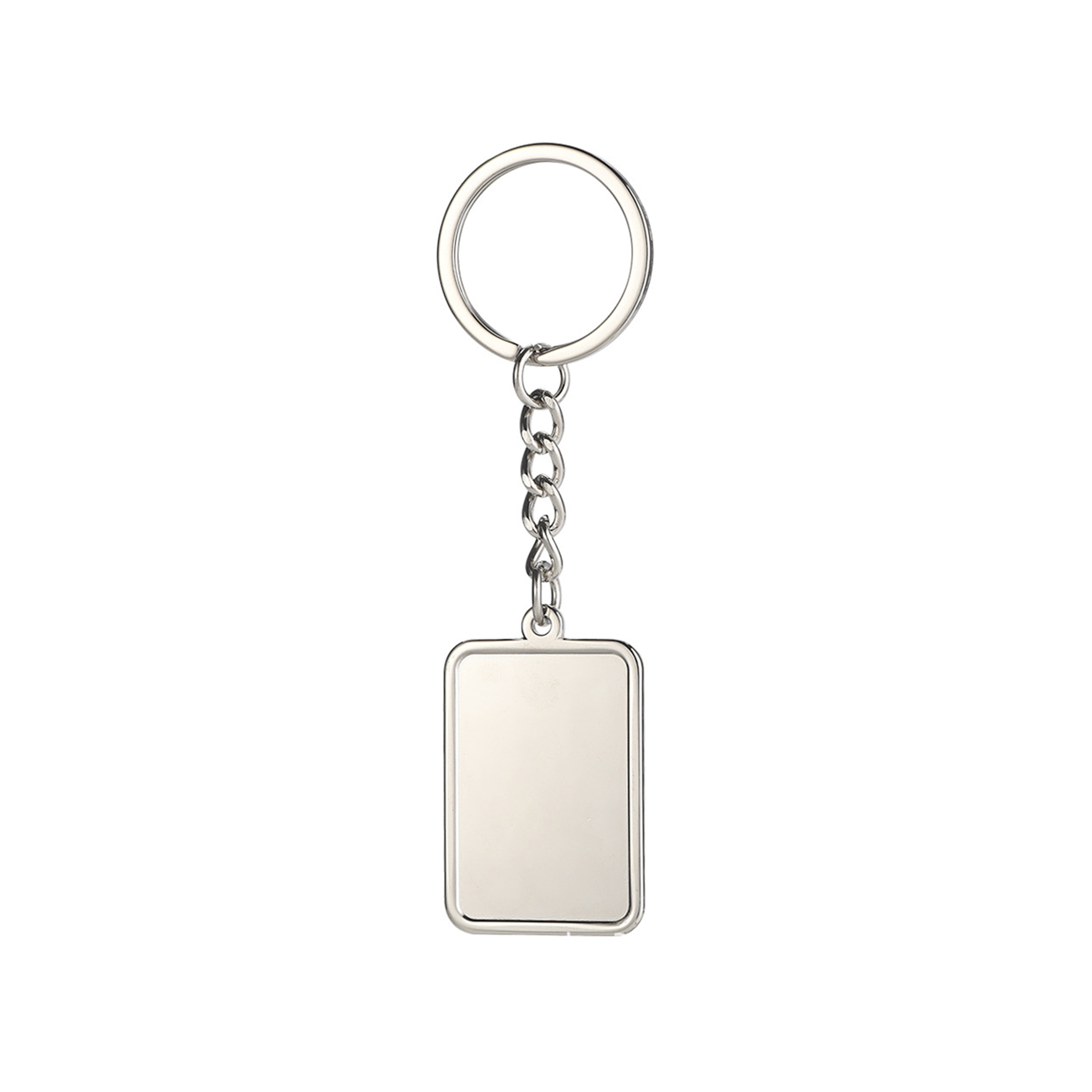 Rectangle Zinc Alloy Keychain With Smooth Finish Laser Mark 13