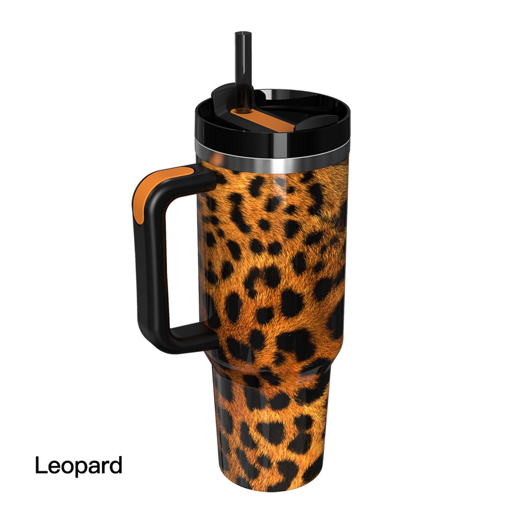 40 Oz. Stainless Steel Tumbler with Handle & Straw 9