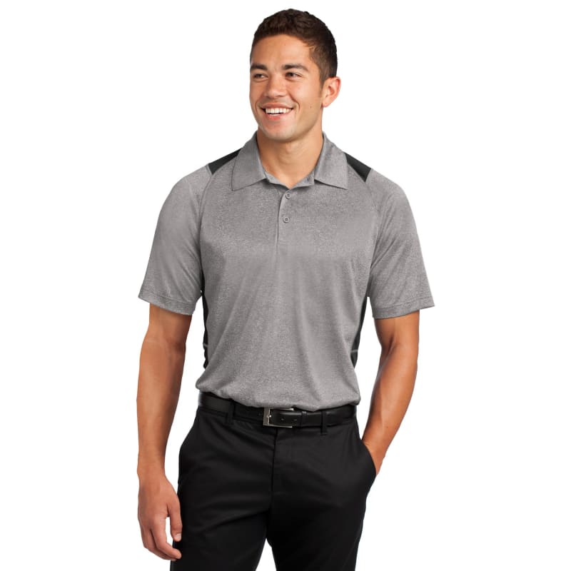 Sport-Tek Heather Colorblock Contender Polo. 48