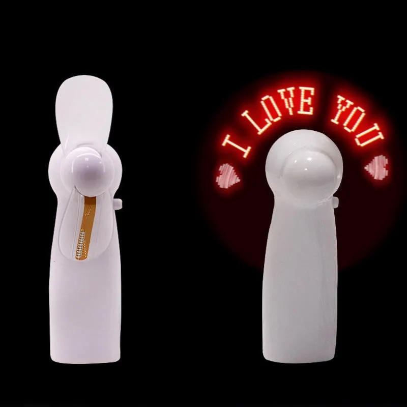 Handheld Fan With LED Custom Message 1