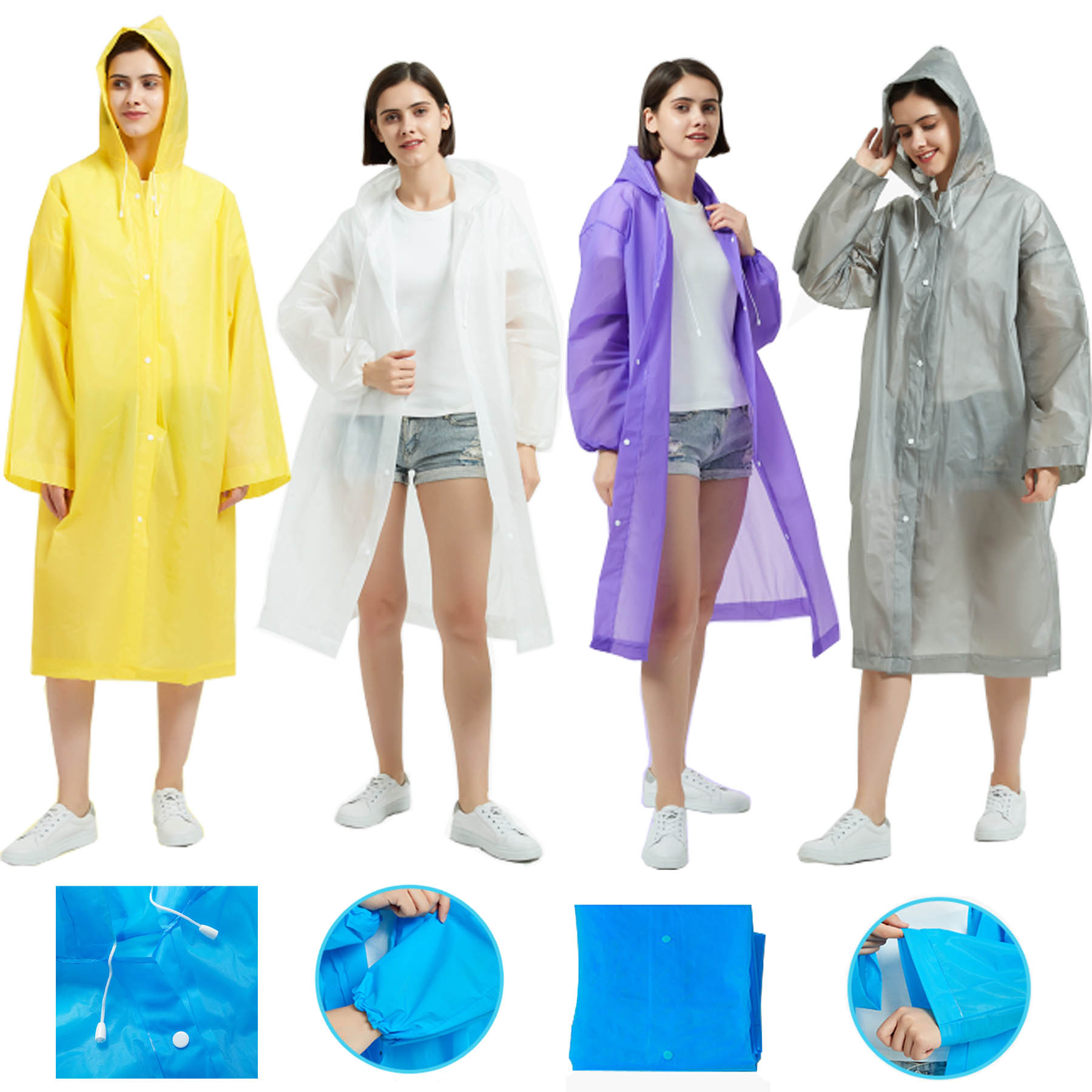 Reusable Portable EVA Raincoat 2