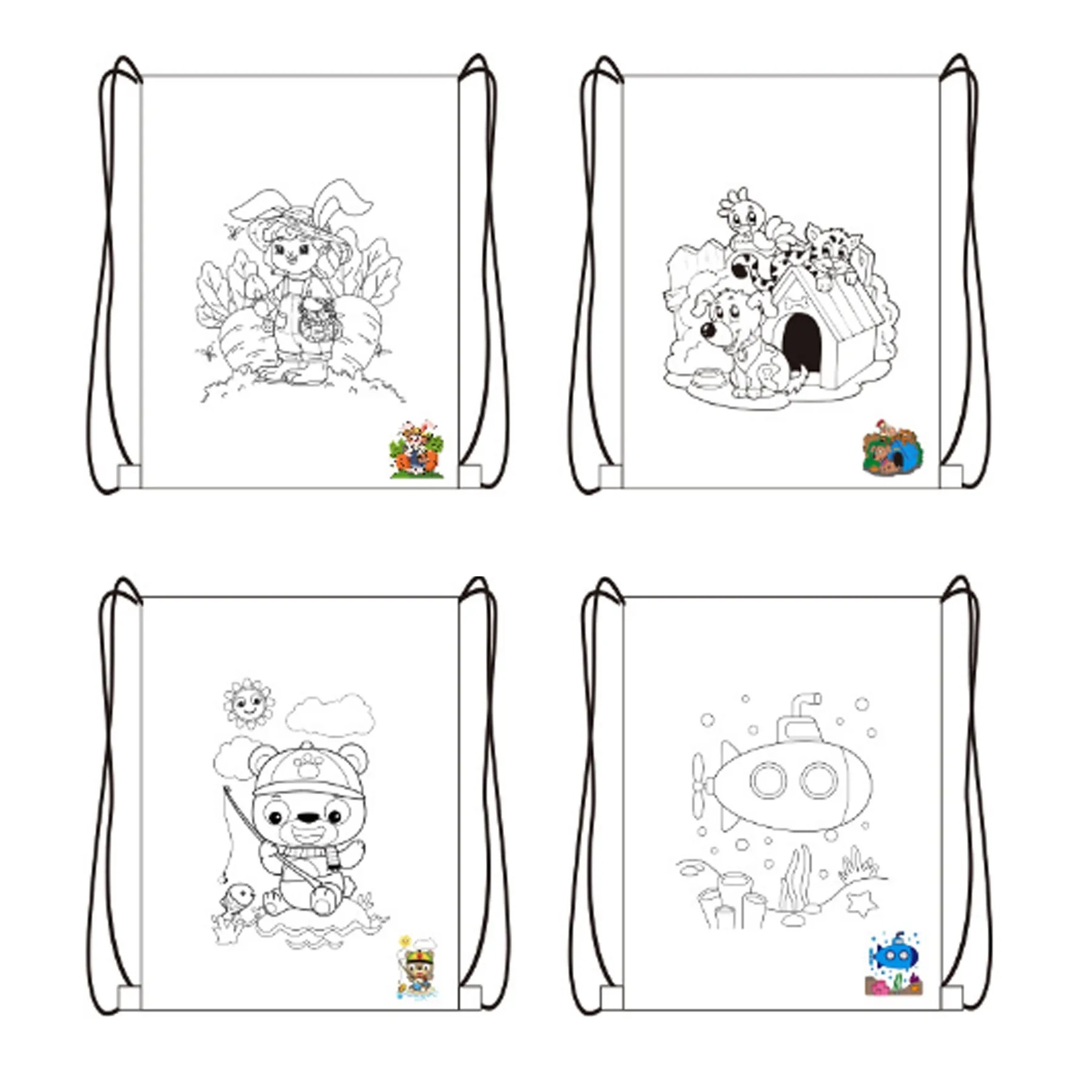 13.7" Children Drawstring Backpack 2
