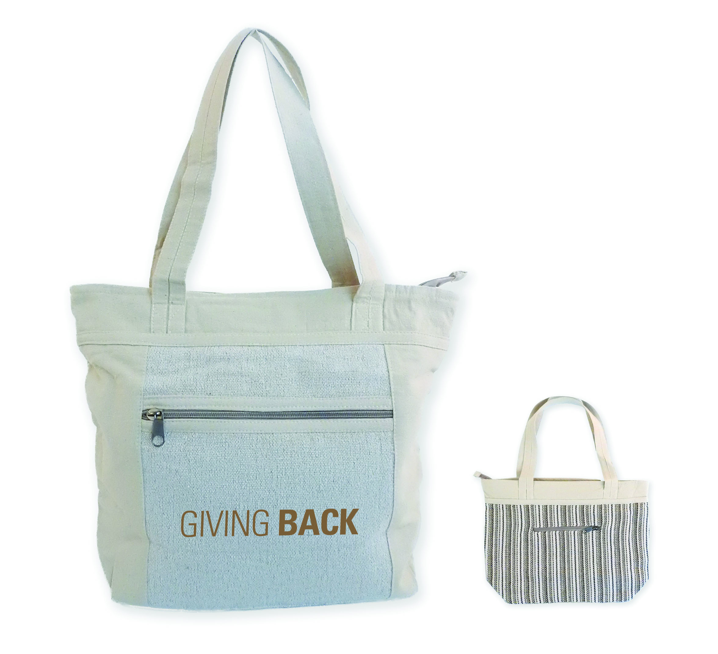 "Tara" Hemp/Cotton Zippered Tote Bag 2