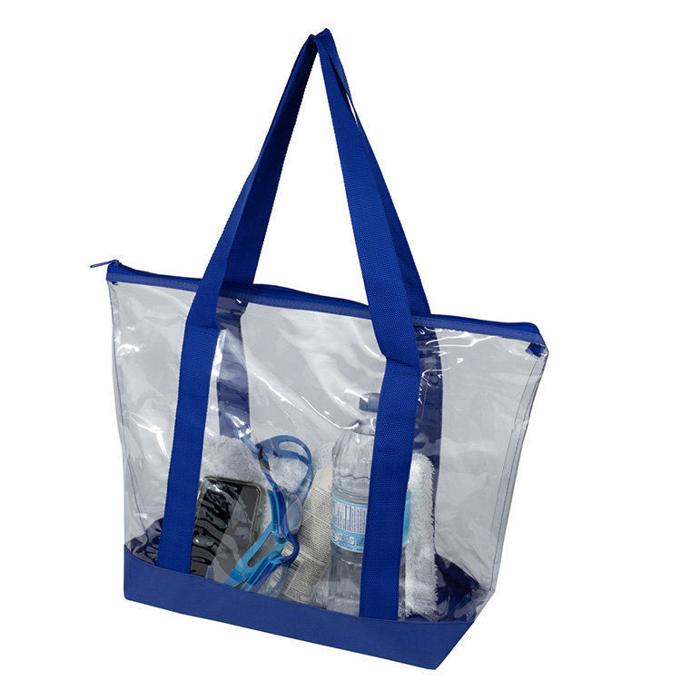 19"W x 13 ½"H x 6"Gusset - "BONDI" Jumbo Clear Zippered Tote Bag 4