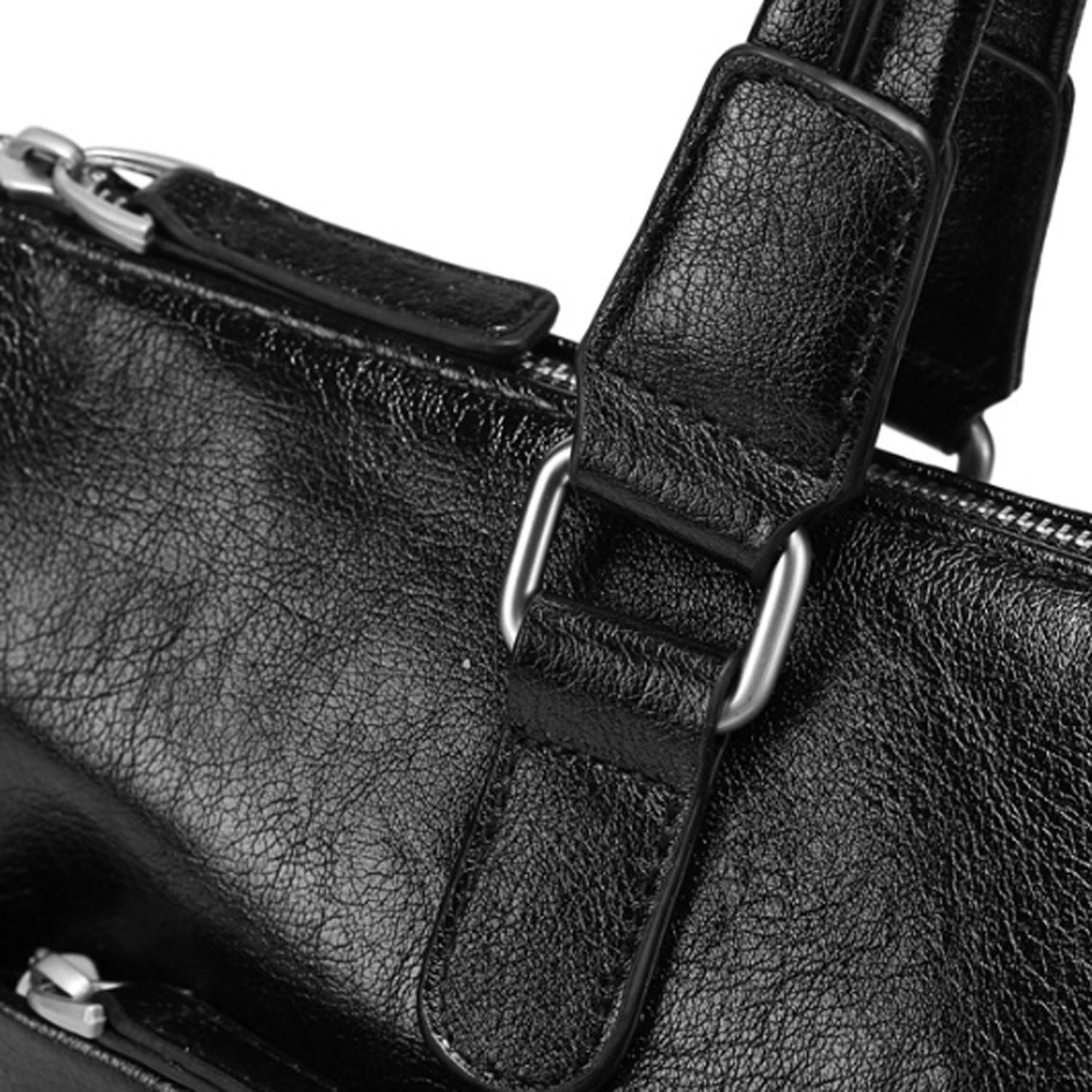 Large Capacity PU Leather Business Tote Bag Detachable Strap 8